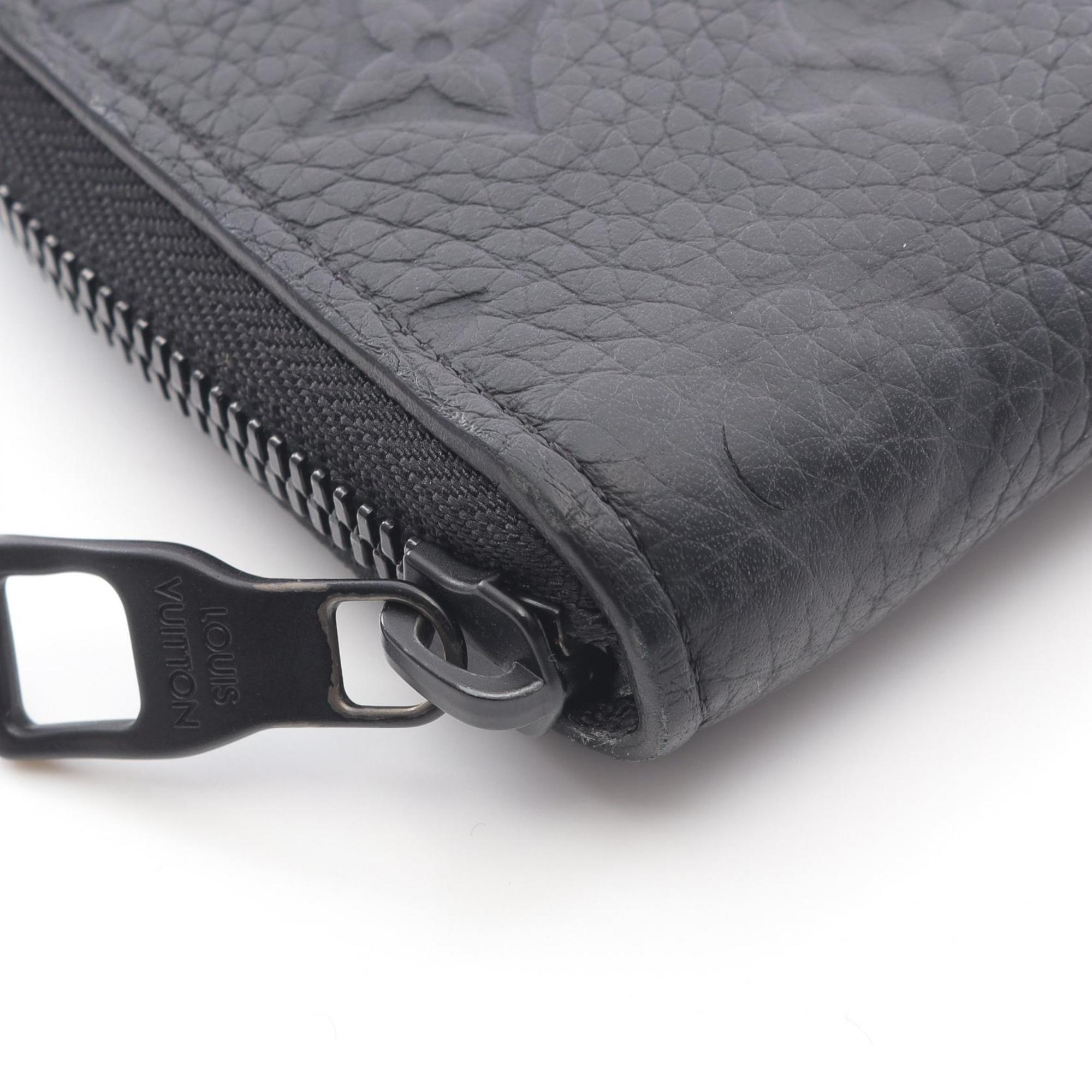 Louis Vuitton Black Noir Leather Long Wallet (Bi-Fold) (Pre-Owned)