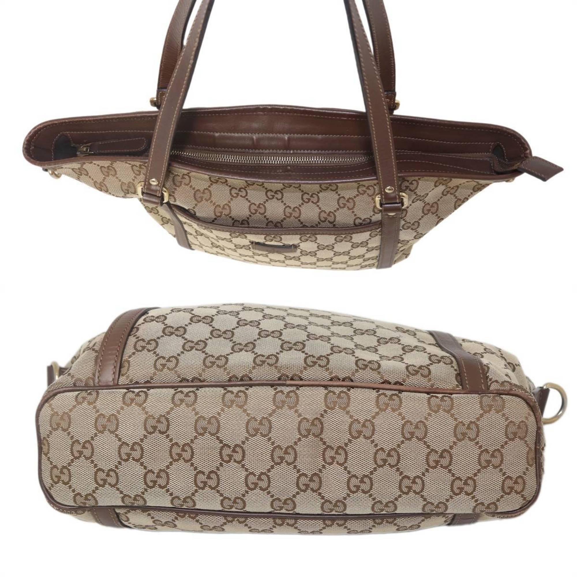 Gucci Beige Leather Tote Bag (Pre-Owned)