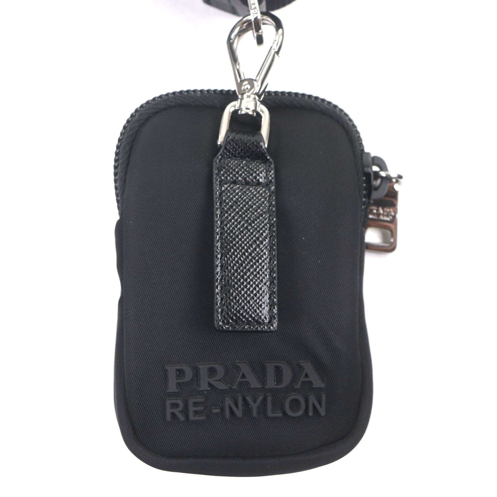 Prada Black Nylon Saffiano Triangle Pouch Shoulder Bag (Pre-Owned)