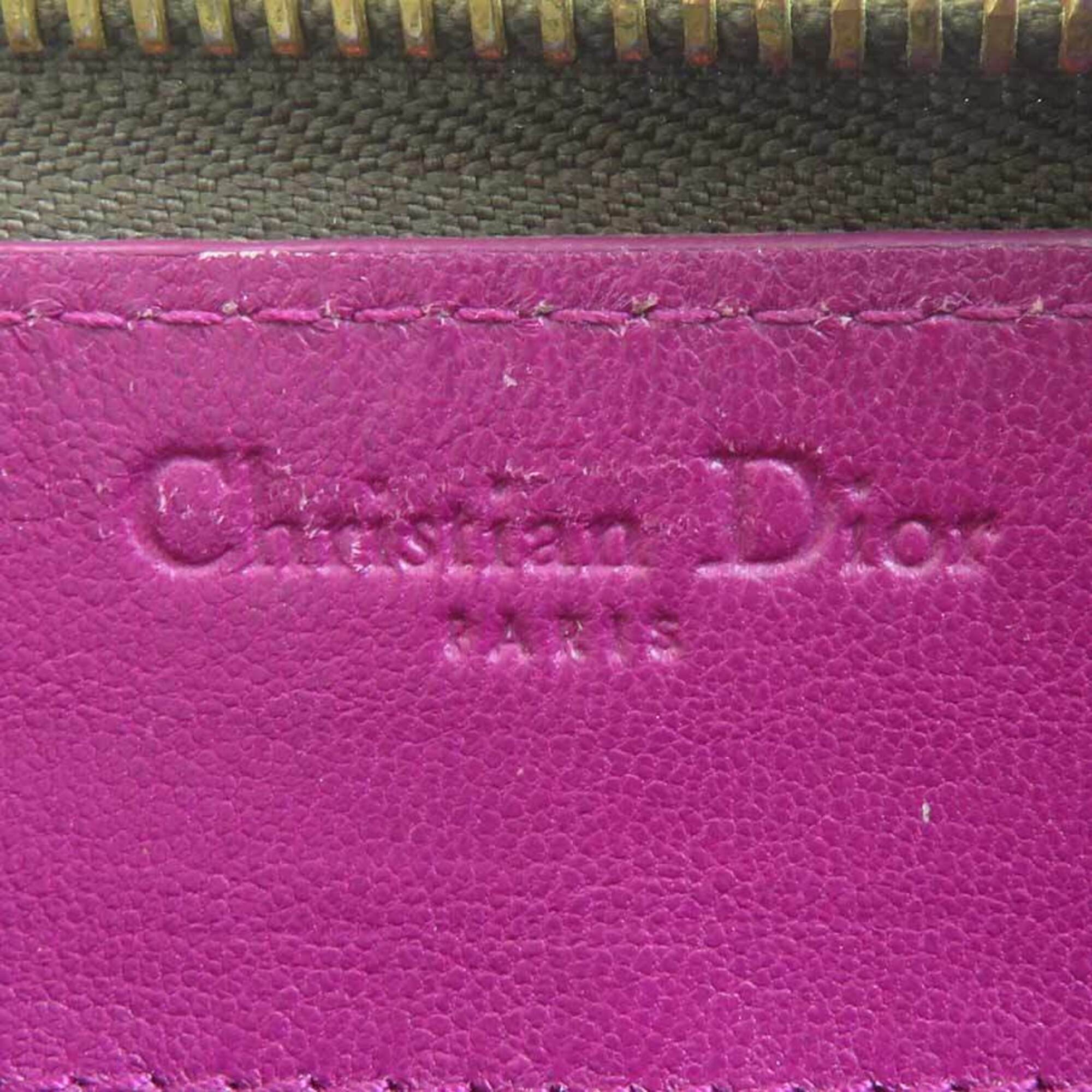 Christian Dior Khaki Patent Leather Long Wallet (Bi-Fold) (Pre-Owned)