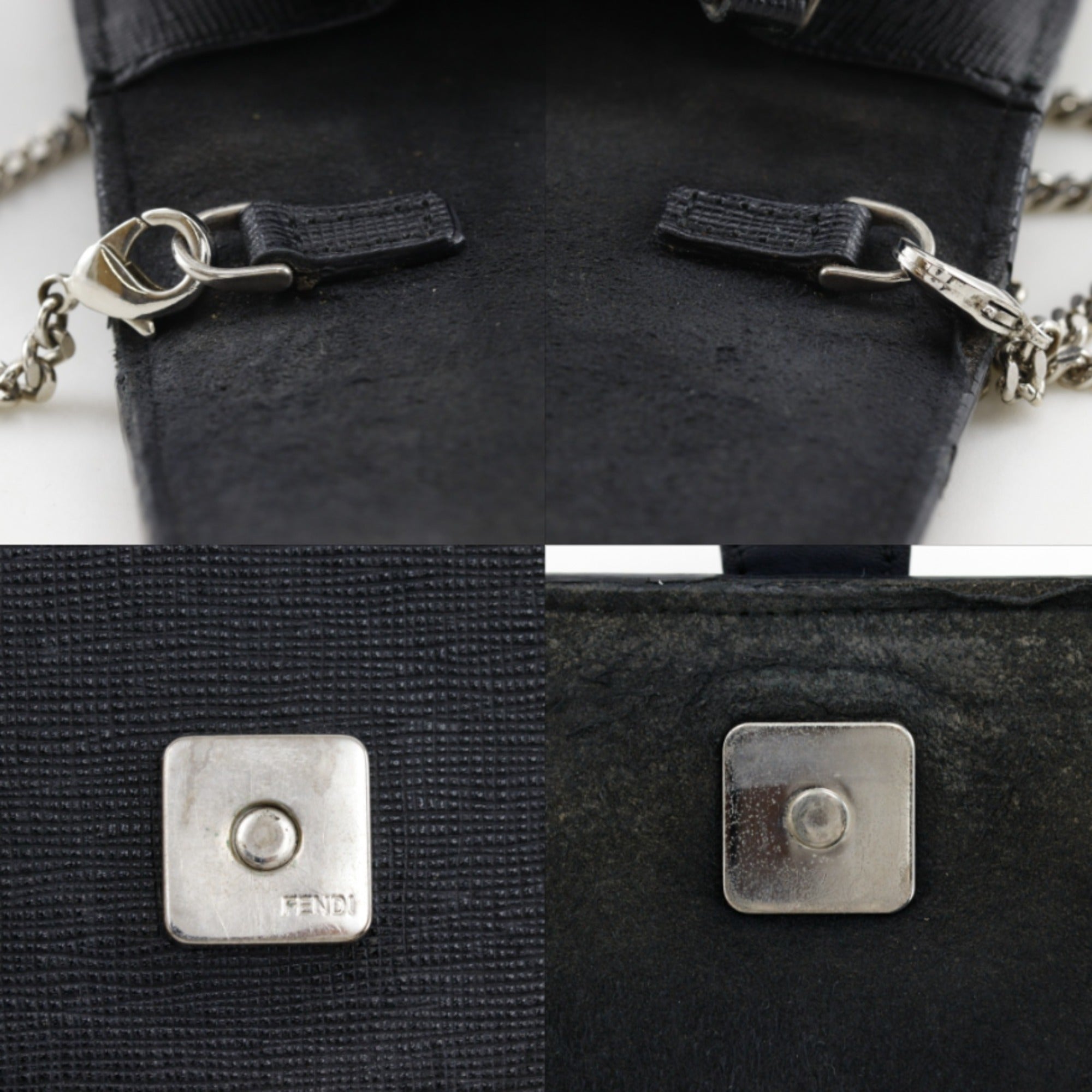 Fendi Black Leather Shoulder Bag (Pre-Owned)
