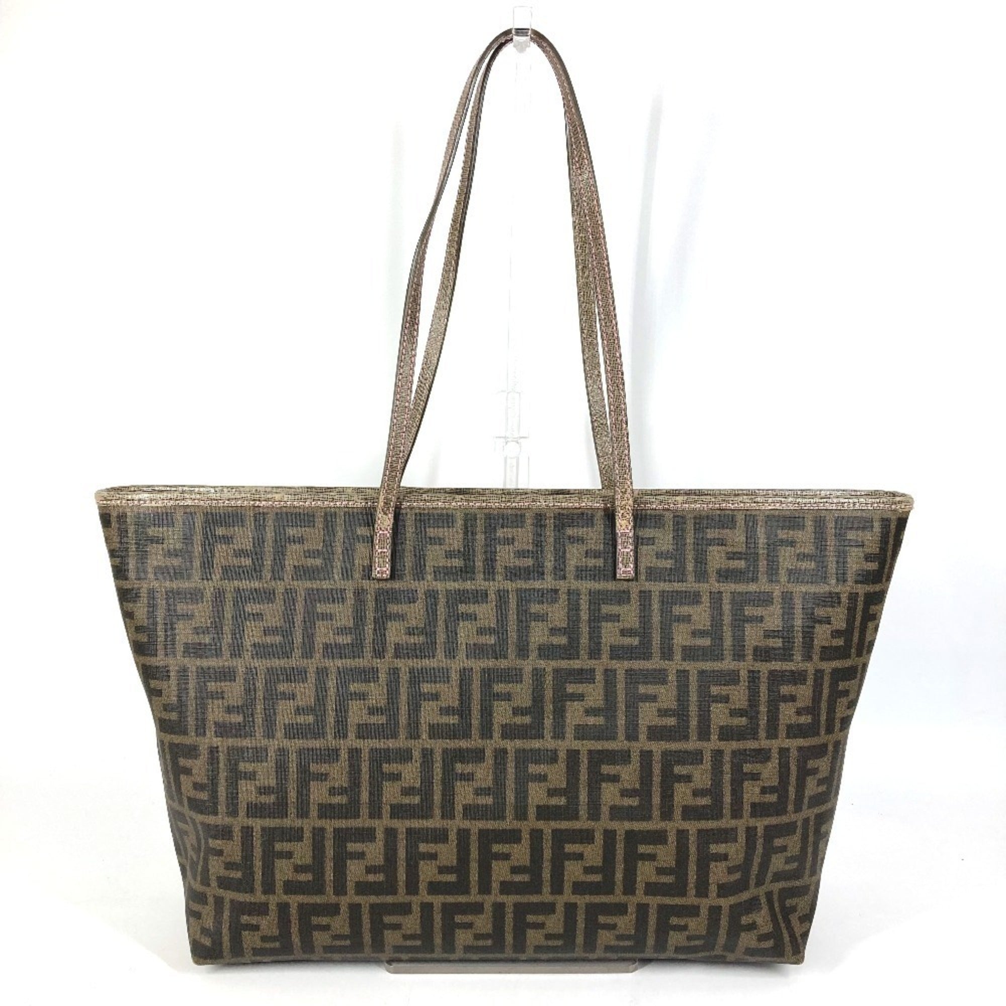 Fendi Zucca Brown Pvc Leather Shoulder Bag Tote Bag (Pre-Owned)