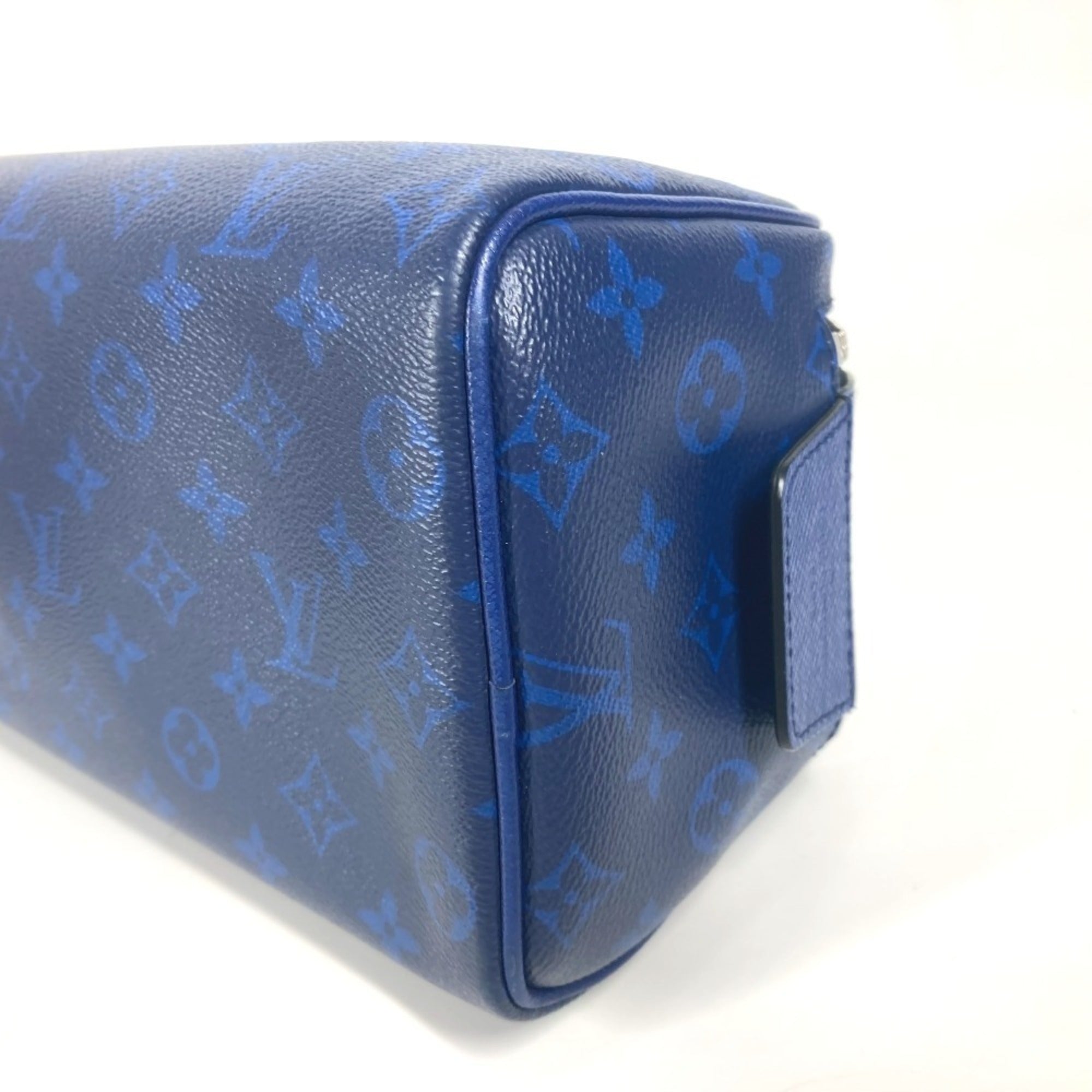Louis Vuitton Taiga Blue Taiga Leather Monogram Clutch Bag Handbag (Pre-Owned)