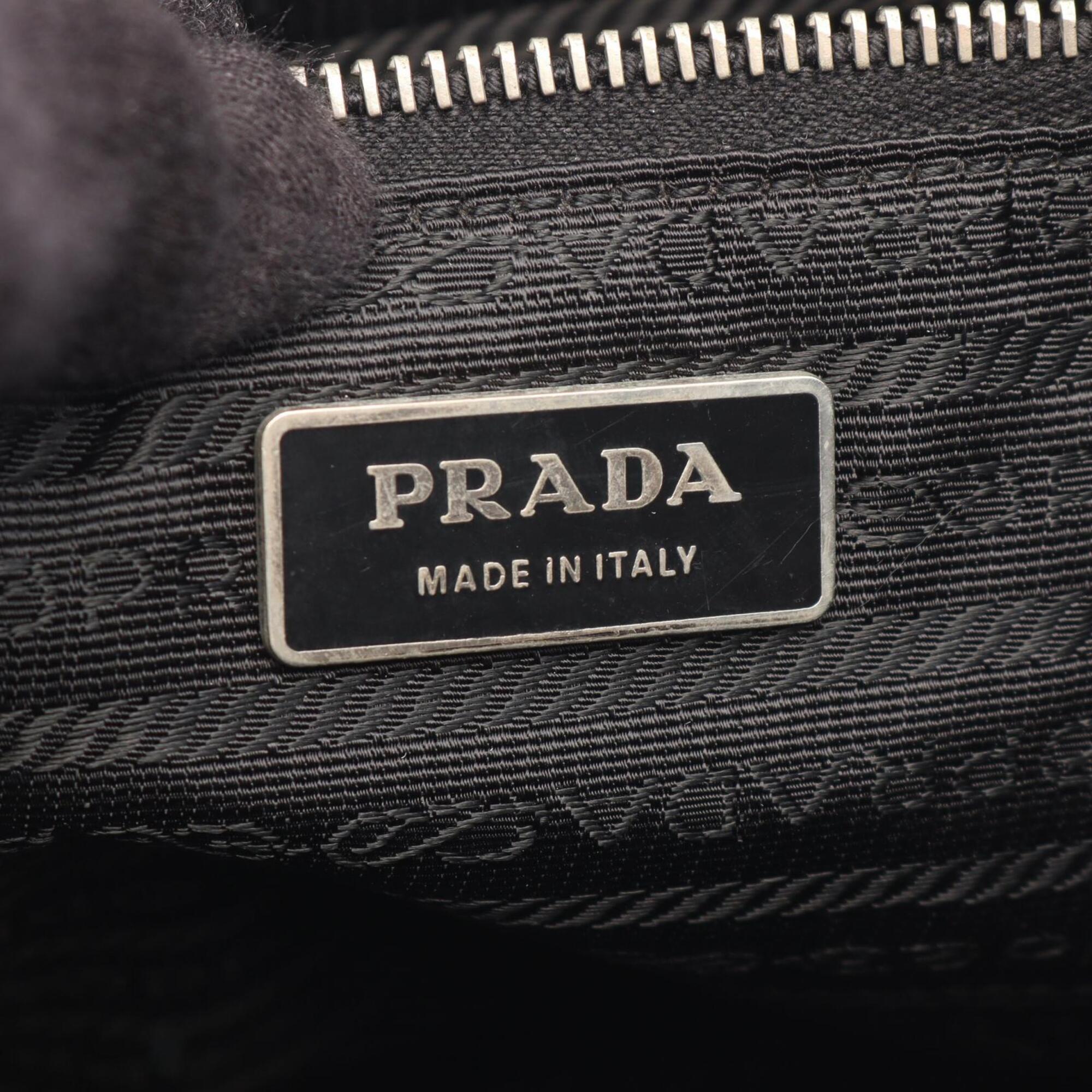 Prada Black Leather Handbag Shoulder Bag (Pre-Owned)