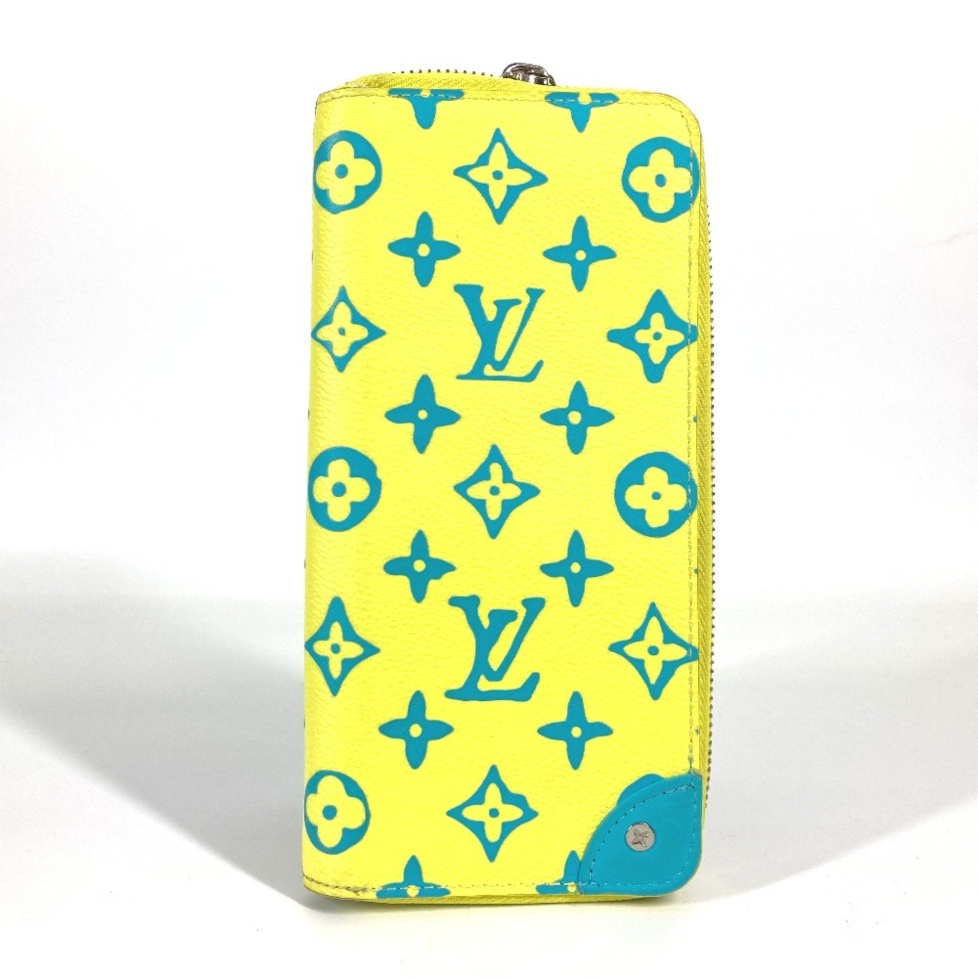 Louis Vuitton Monogram Blue Yellow Monogram Leather Long Wallet (Bi-Fold) (Pre-Owned)