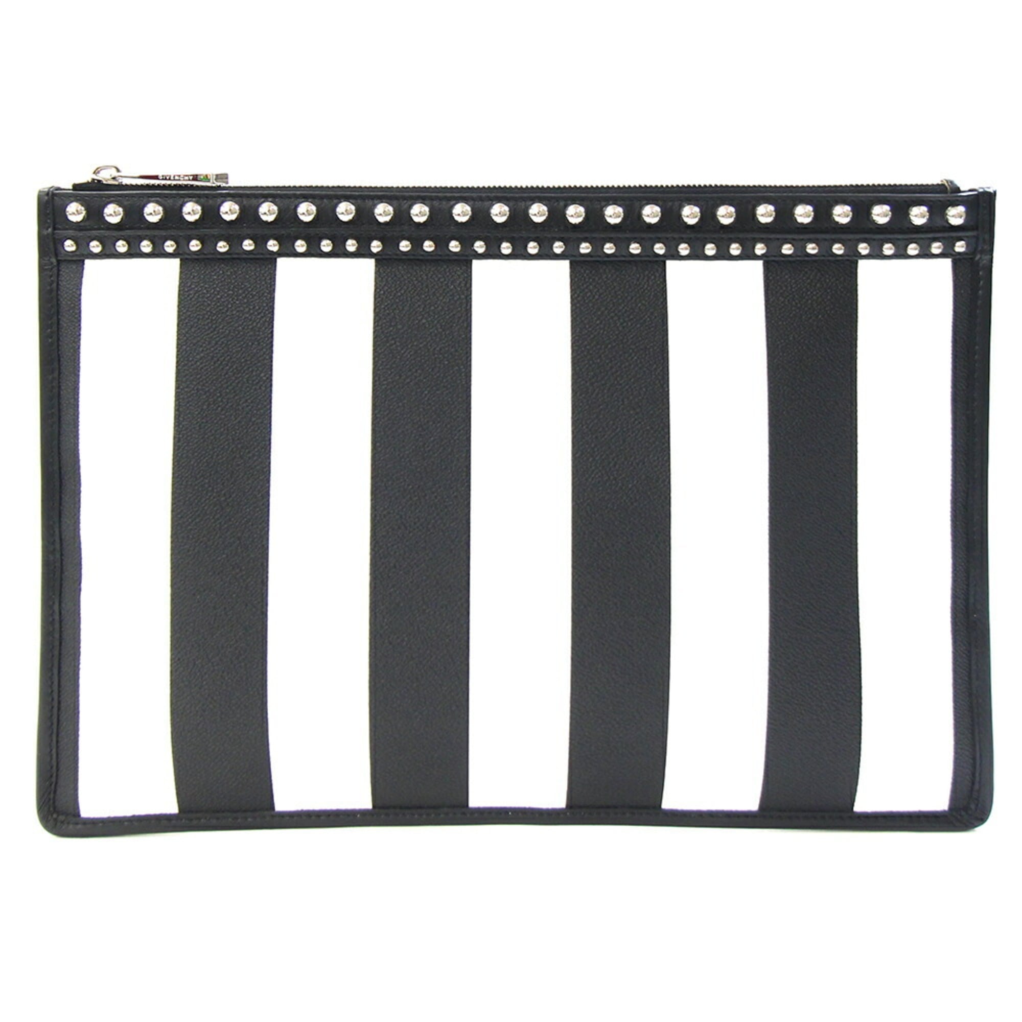 Givenchy Black White Pvc Leather Clutch Bag (Pre-Owned)