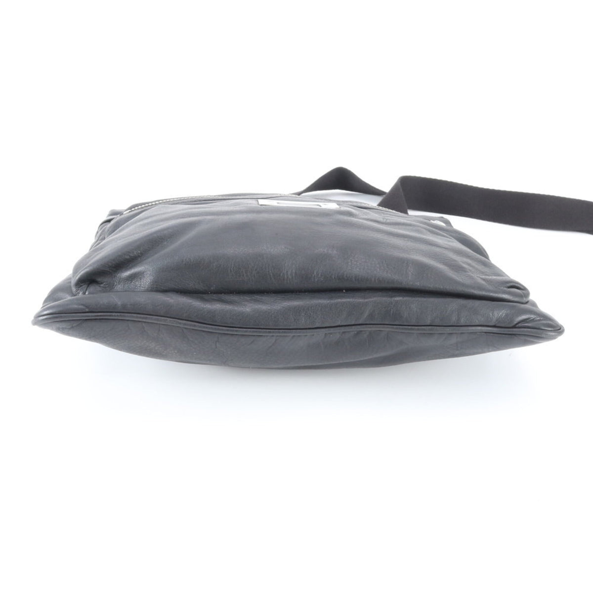 Dolce & Gabbana Black Leather Messenger Bag Shoulder Bag (Pre-Owned)