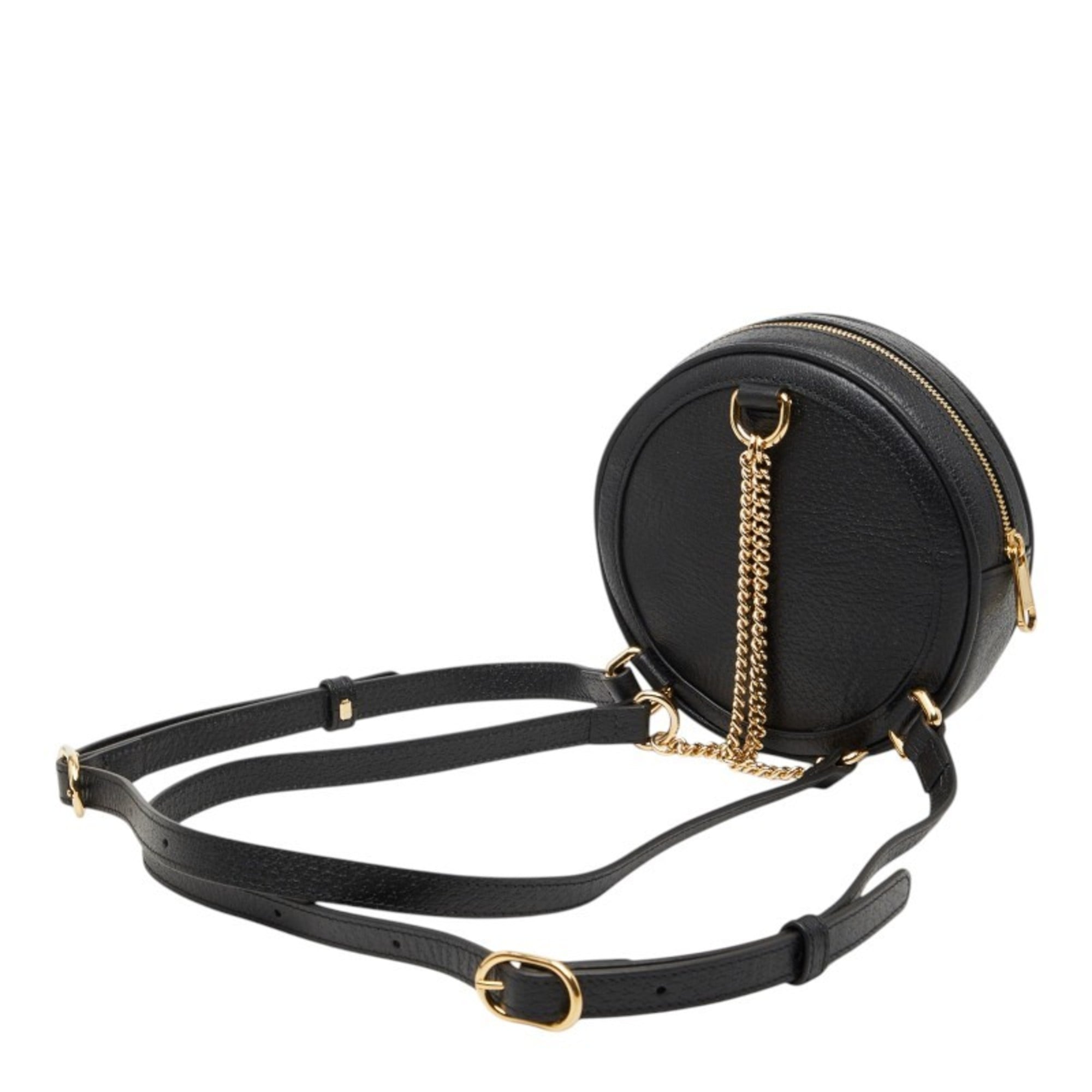 Gucci Black Multi-Color Leather Canvas Backpack (Pre-Owned)