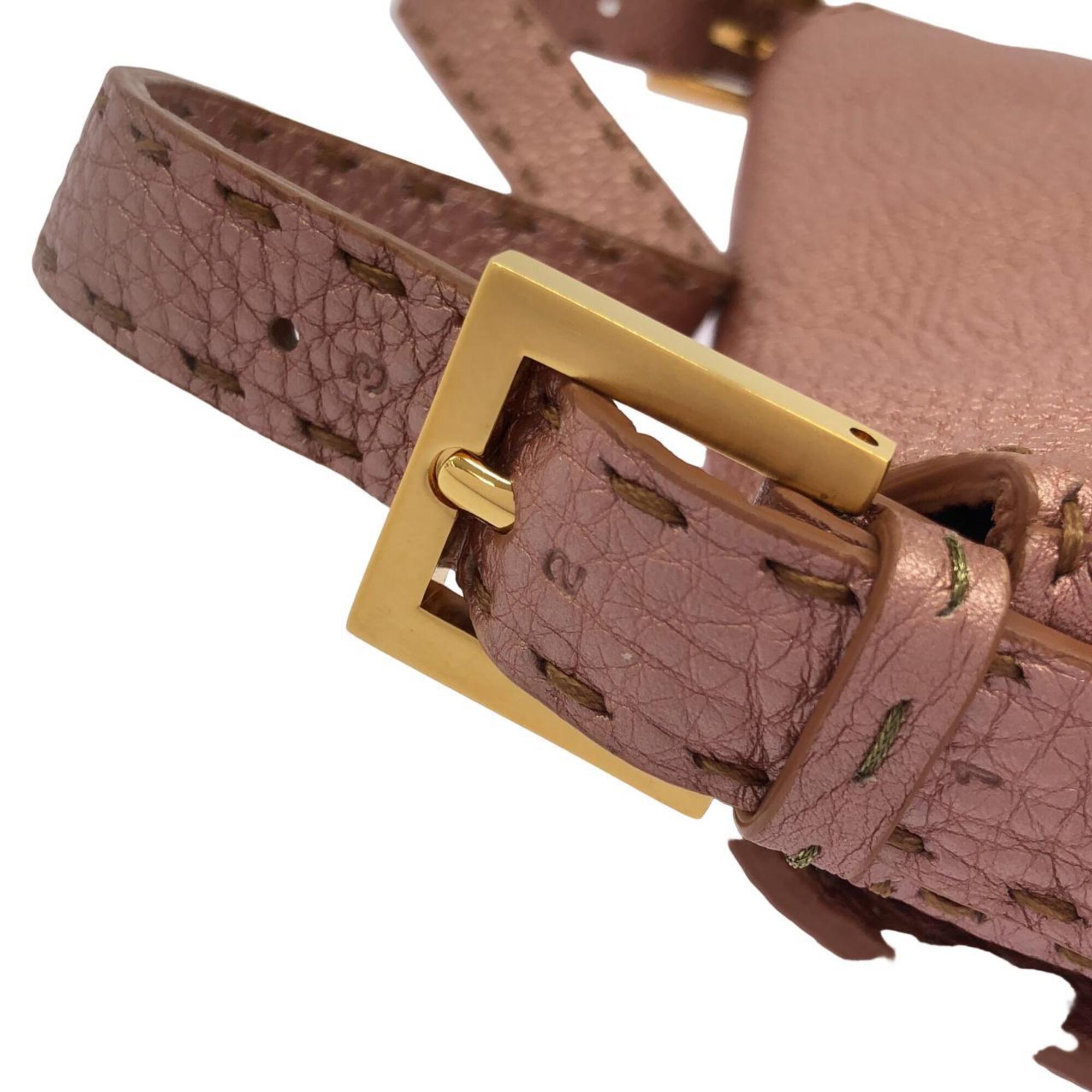 Fendi Pink Leather Shoulder Bag (Pre-Owned)