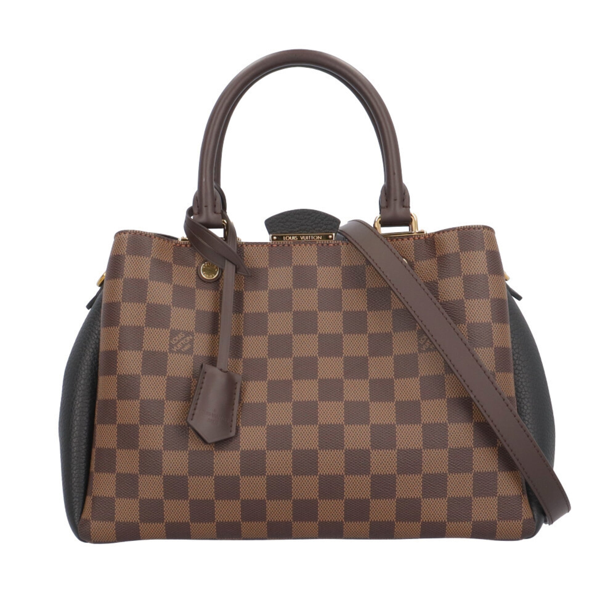 Louis Vuitton Damier Black Brown Damier Canvas Leather Shoulder Bag (Pre-Owned)