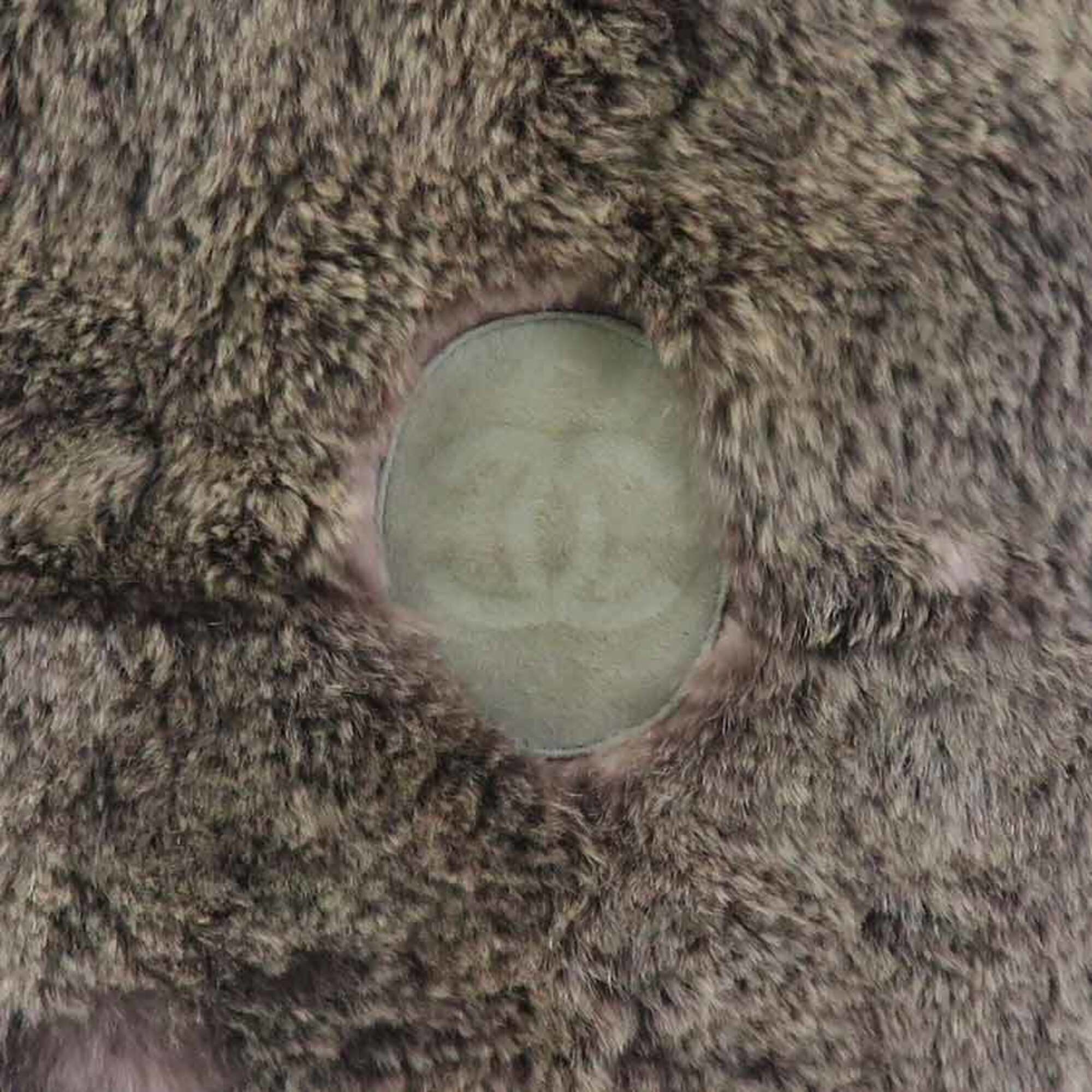 Chanel Beige Gray Fur Suede Handbag Tote Bag (Pre-Owned)