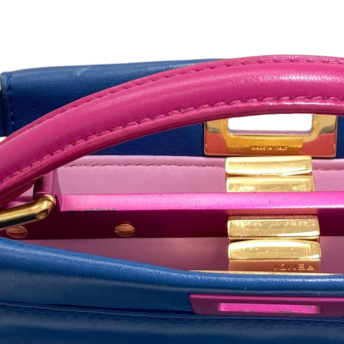 Fendi Blue Purple Leather Handbag (Pre-Owned)