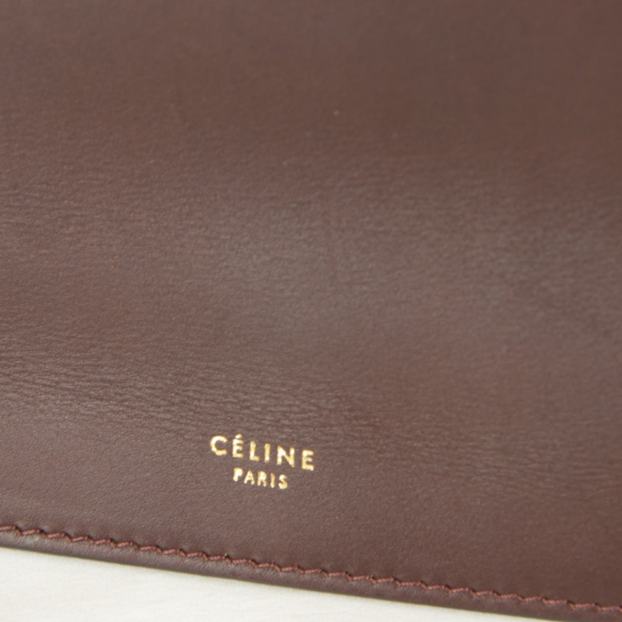 Celine Bordeaux Wine Leather Shoulder Bag (Pre-Owned)