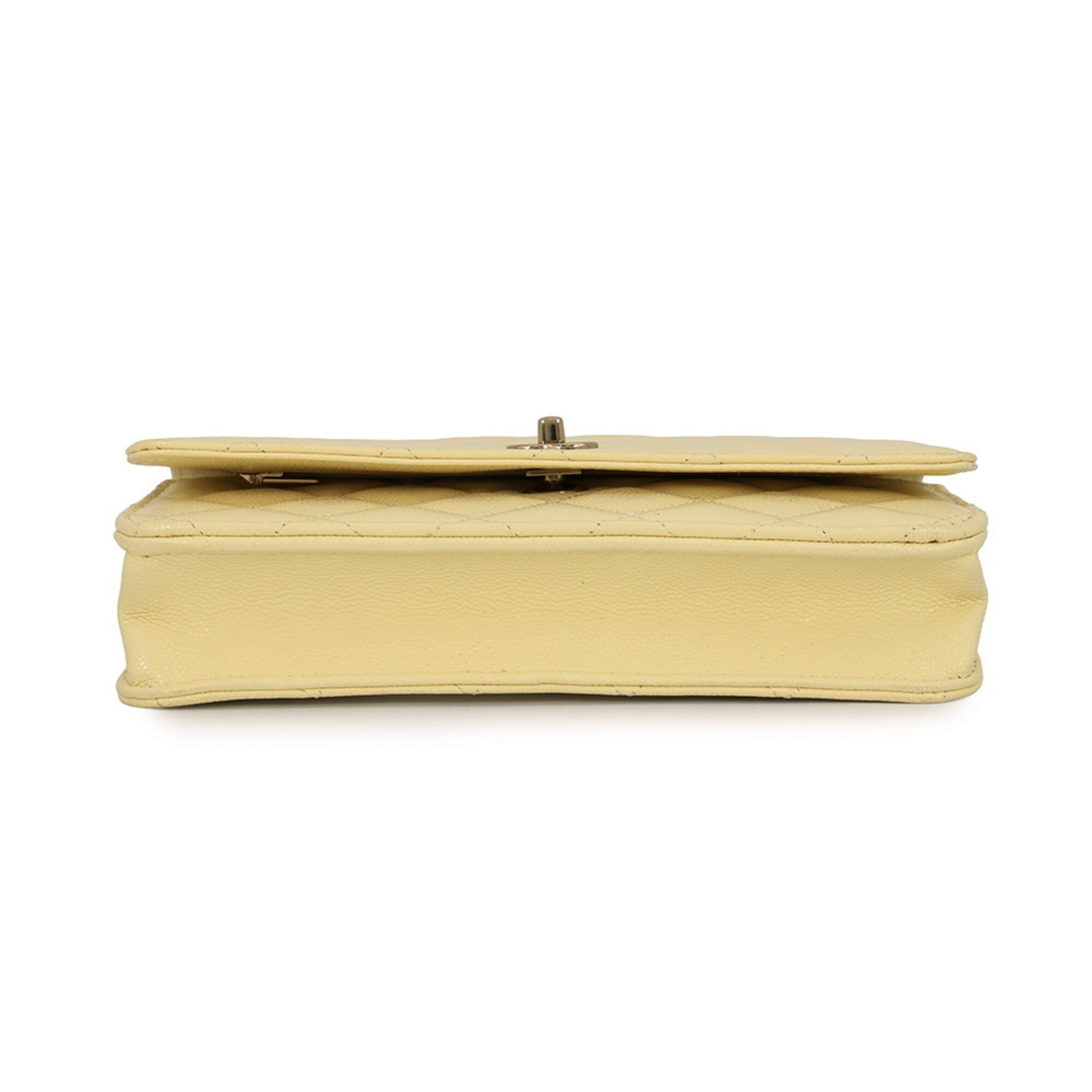 Chanel Yellow Grained Calfskin Handbag (Pre-Owned)