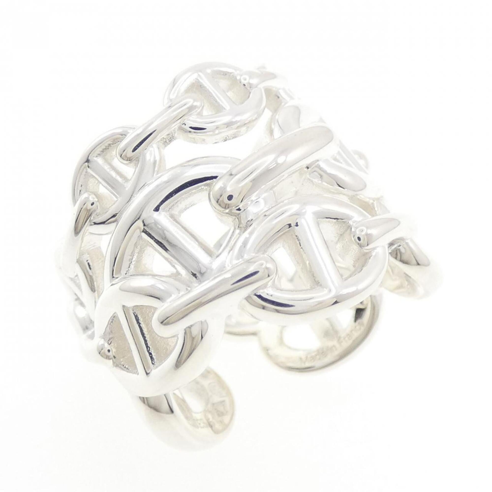 Hermes Silver Silver 925 Band Ring (Pre-Owned)