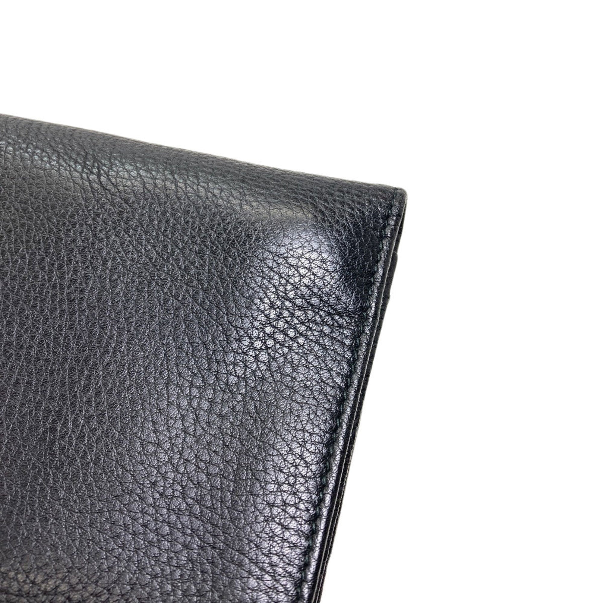 Bvlgari Black Leather Long Wallet (Bi-Fold) (Pre-Owned)