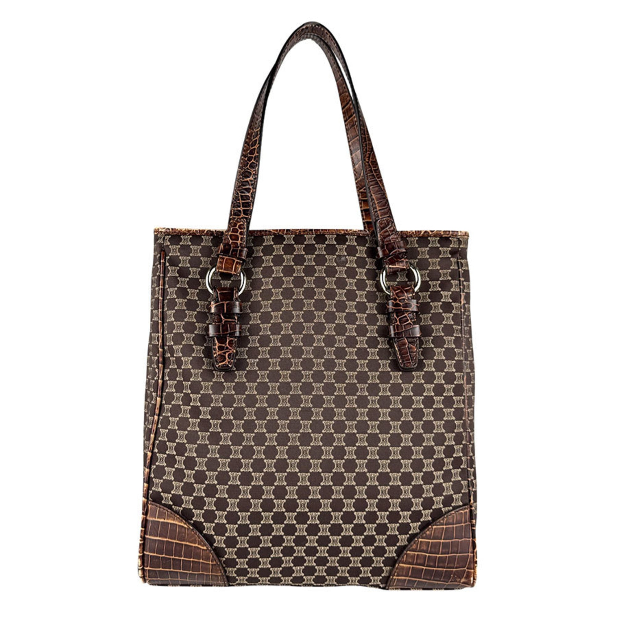 Celine Brown Canvas Leather Handbag (Pre-Owned)