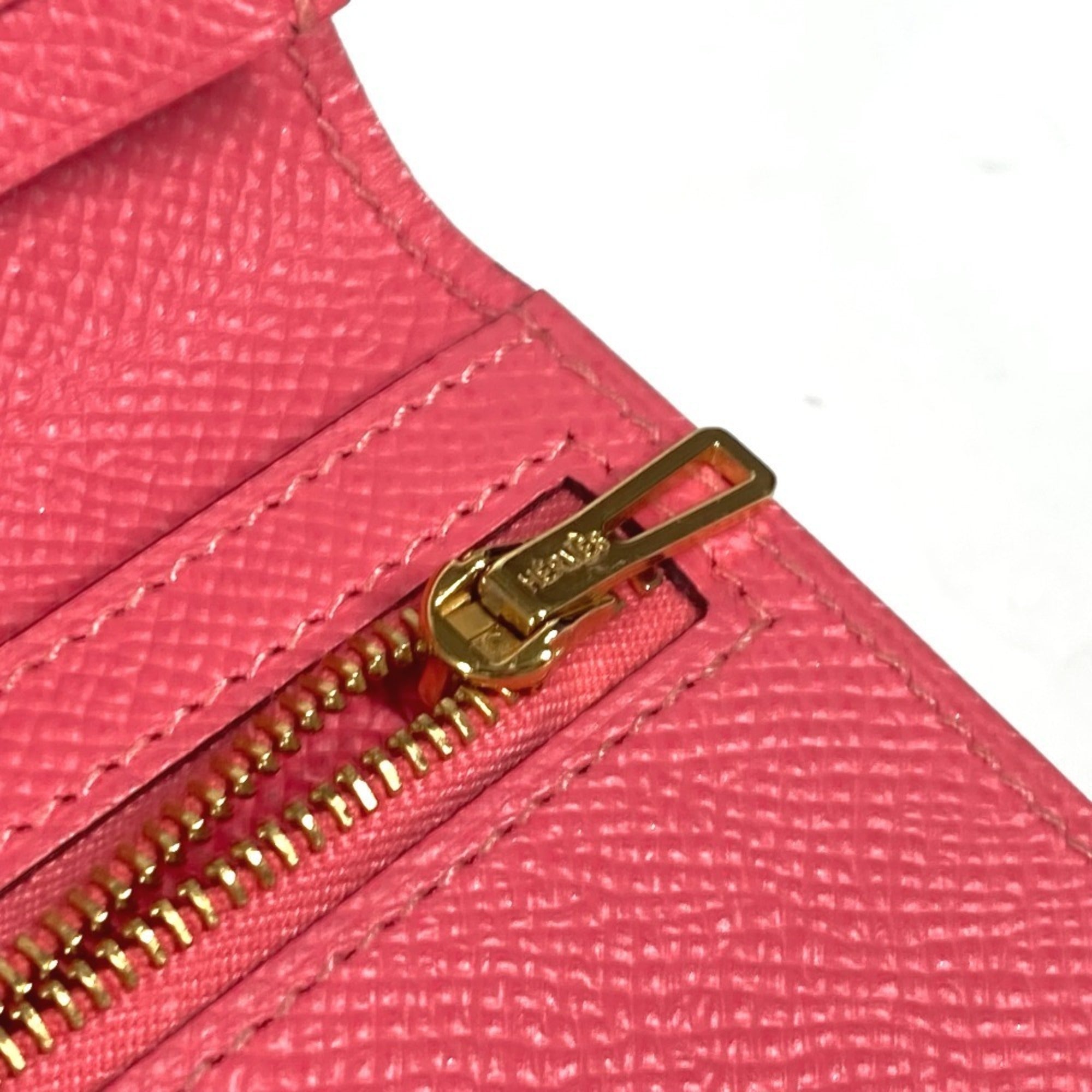 Hermes Pink Epsom Leather Long Wallet (Bi-Fold) (Pre-Owned)