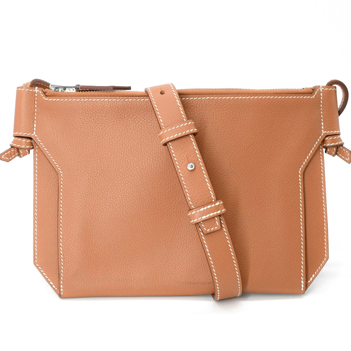 Hermes Gold Evercalf Leather Crossbody Bag Shoulder Bag (Pre-Owned)