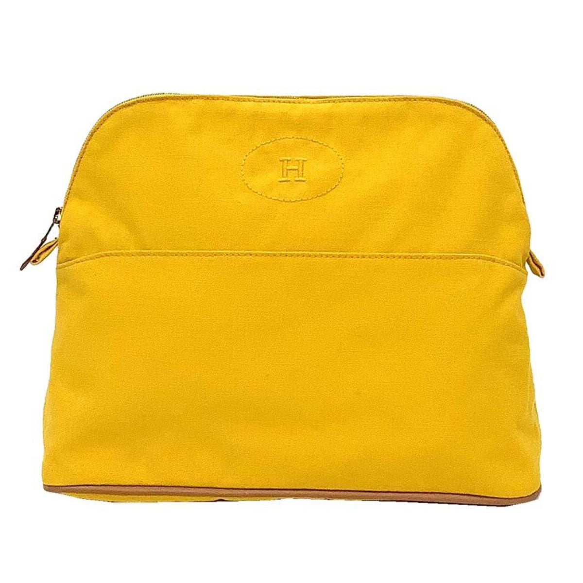 Hermes Yellow Cotton Canvas Pouch (Pre-Owned)