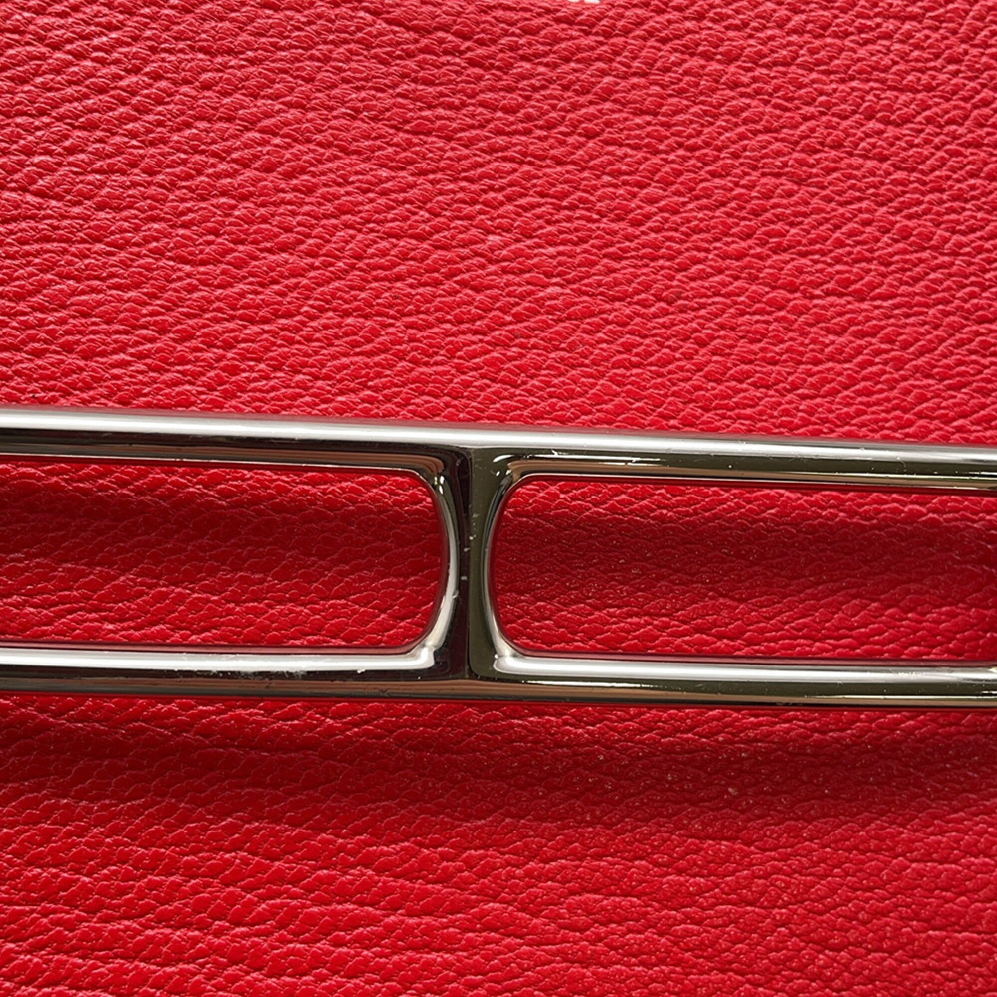 Hermes Red Color Chevre Myzore Leather Wallet (Bi-Fold) (Pre-Owned)