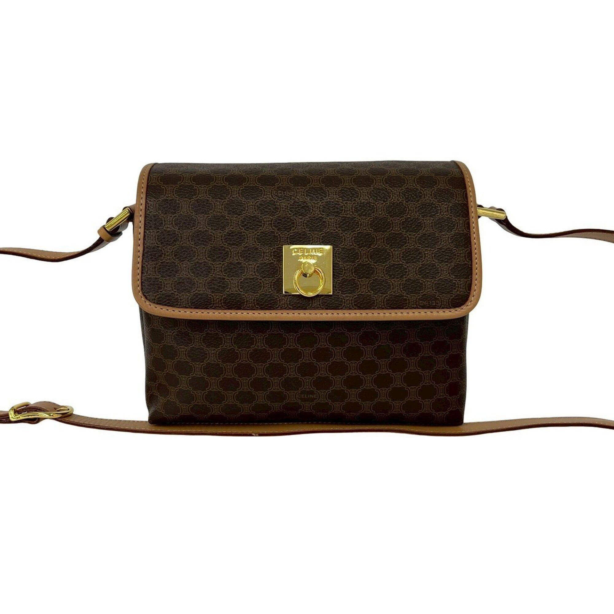 Celine Brown Leather Pvc Pochette Shoulder Bag (Pre-Owned)