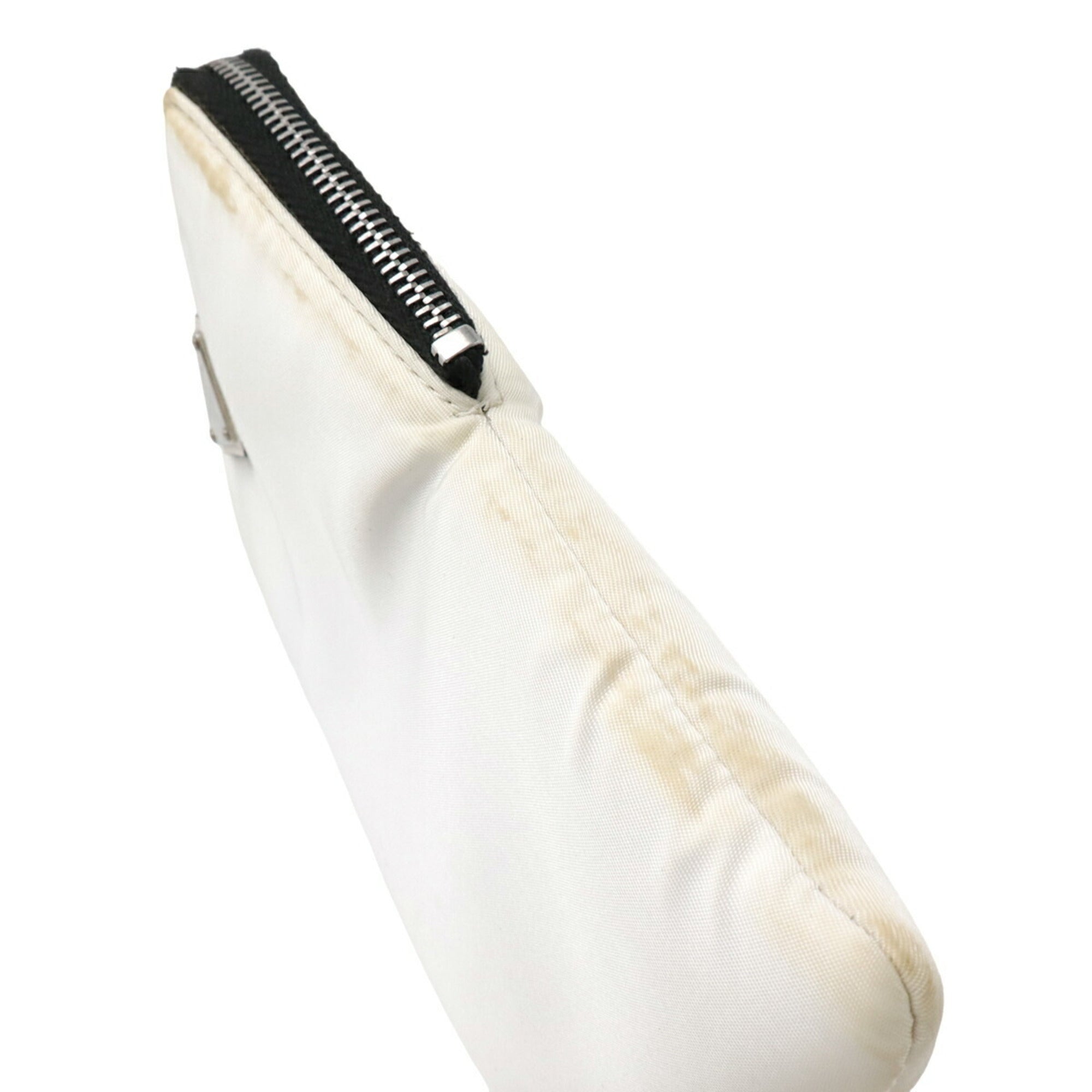 Prada White Nylon Pouch Shoulder Bag (Pre-Owned)