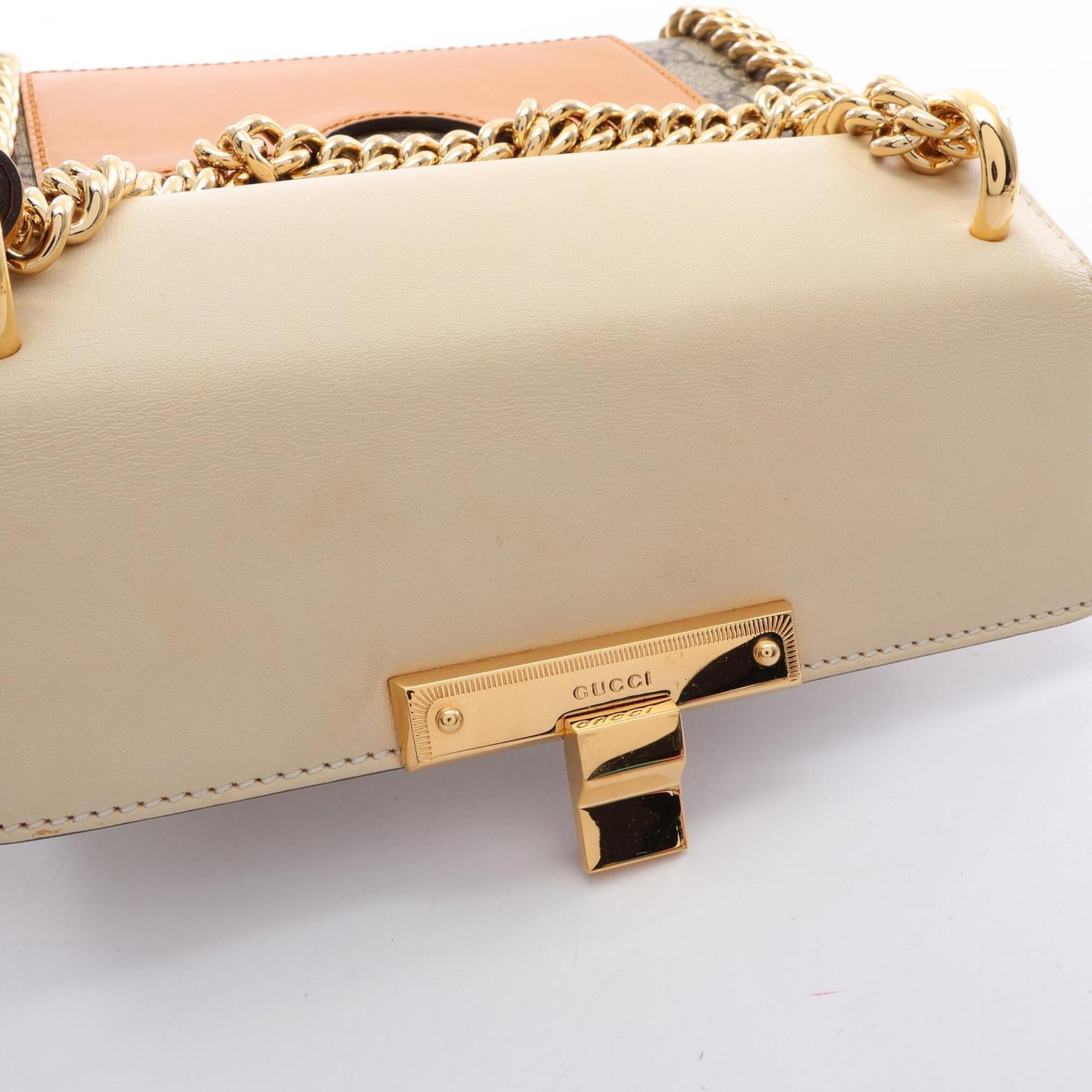 Gucci Beige Brown Ivory Pvc Leather Handbag Shoulder Bag (Pre-Owned)