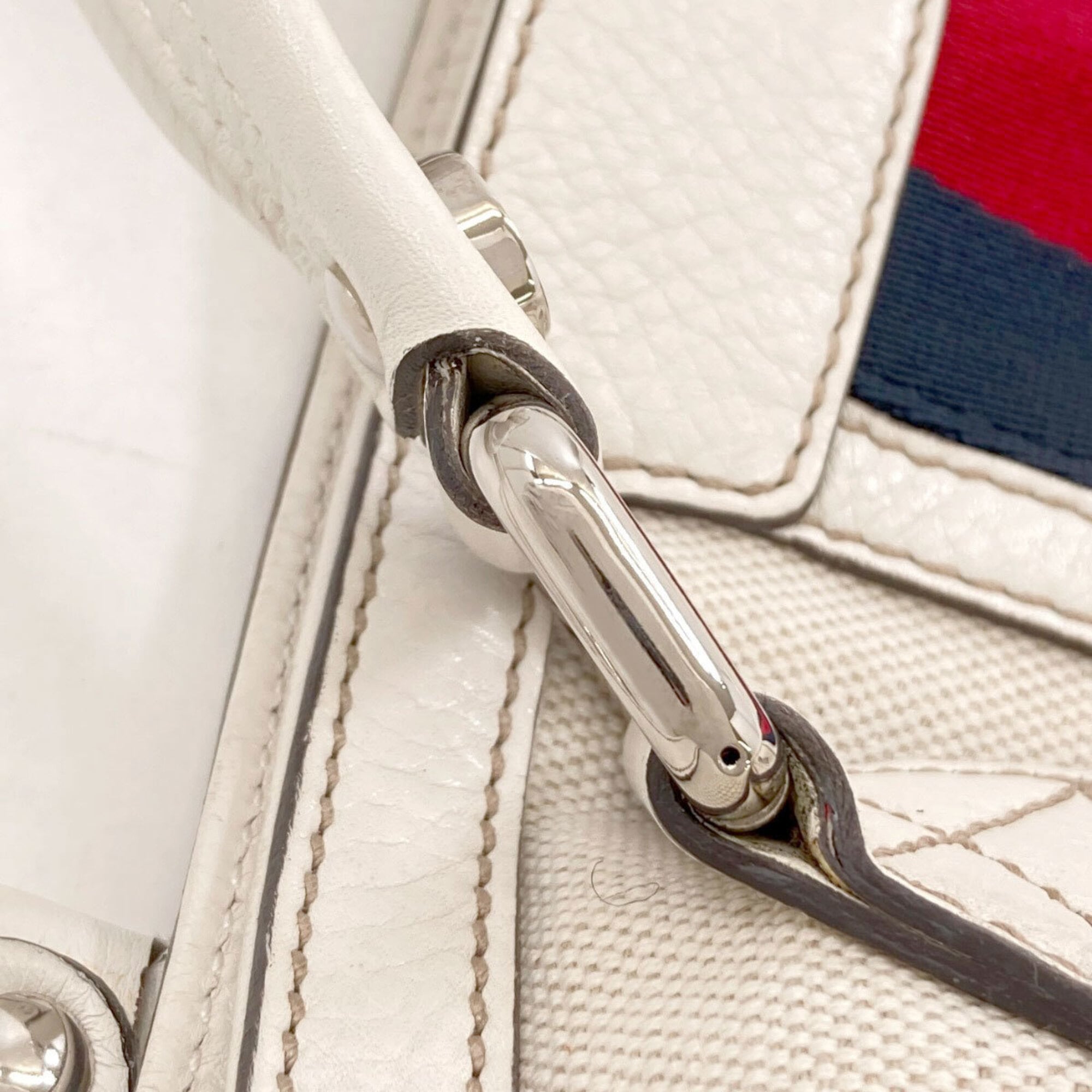 Gucci White Canvas Tote Bag (Pre-Owned)