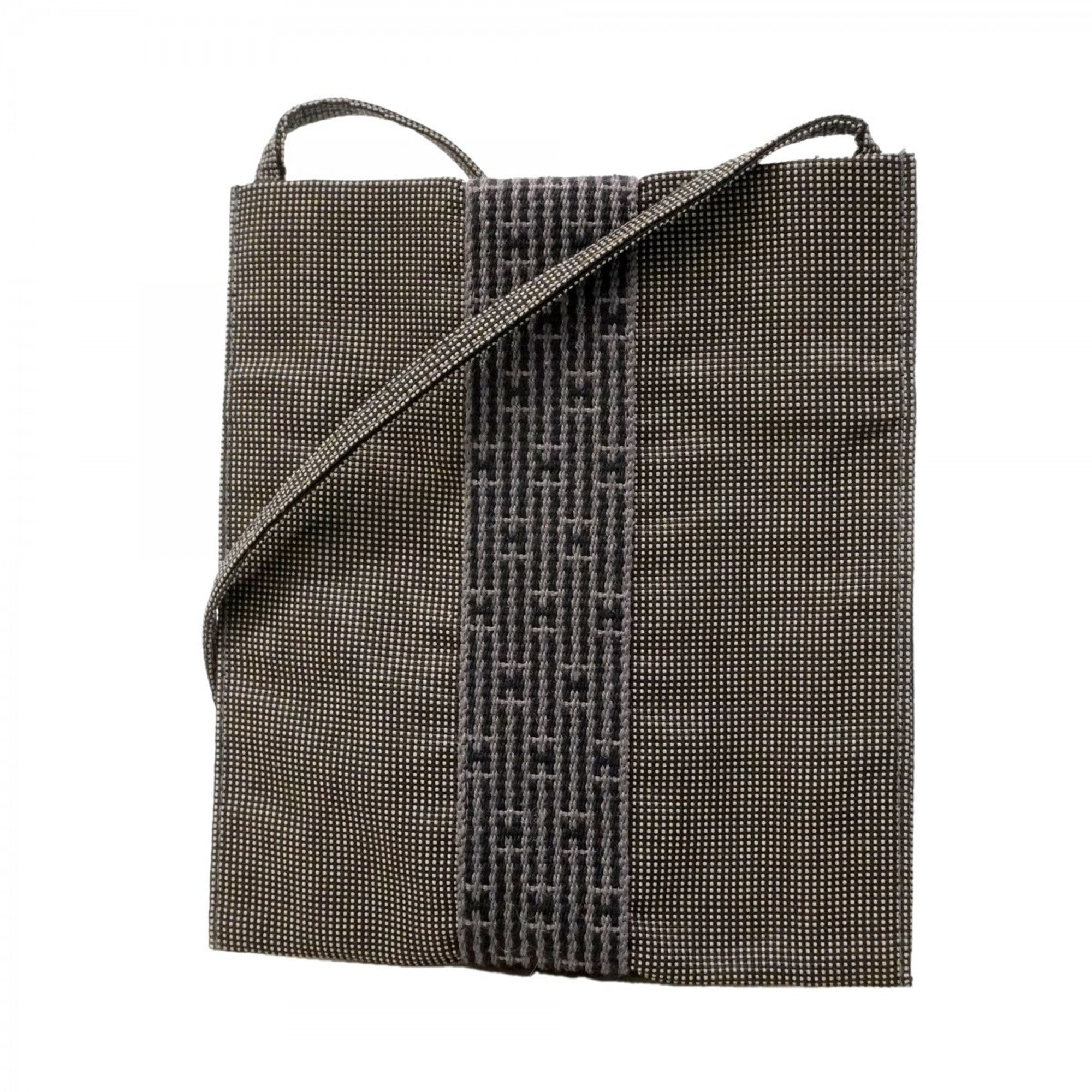 Hermes Gray Canvas Shoulder Bag (Pre-Owned)