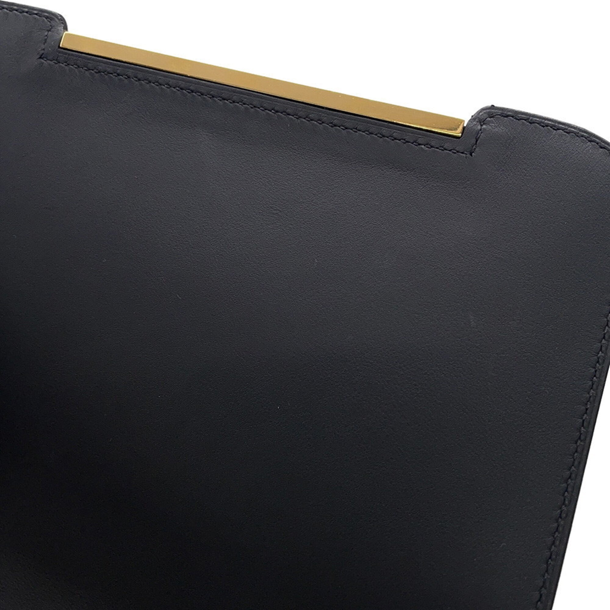 Hermes Black Chevre Myzore Leather Handbag Shoulder Bag (Pre-Owned)