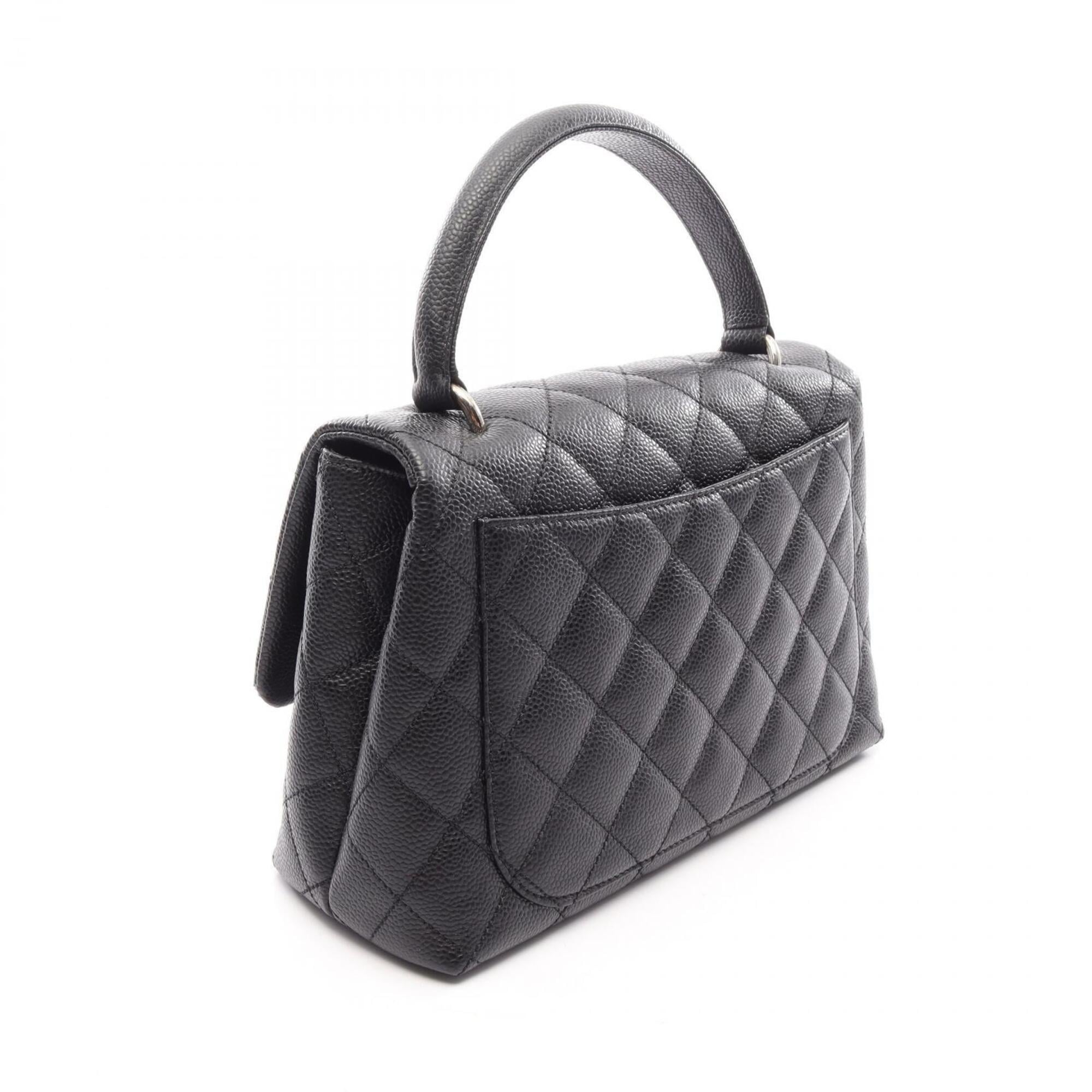 Chanel Black Grained Calfskin Handbag (Pre-Owned)