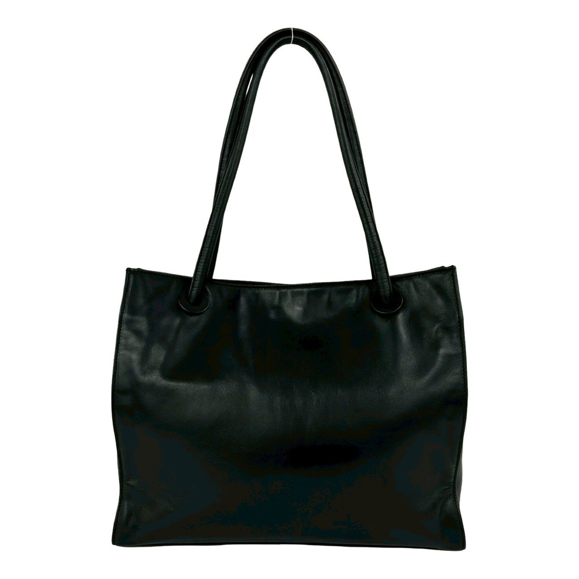 Chanel Black Leather Handbag Tote Bag (Pre-Owned)