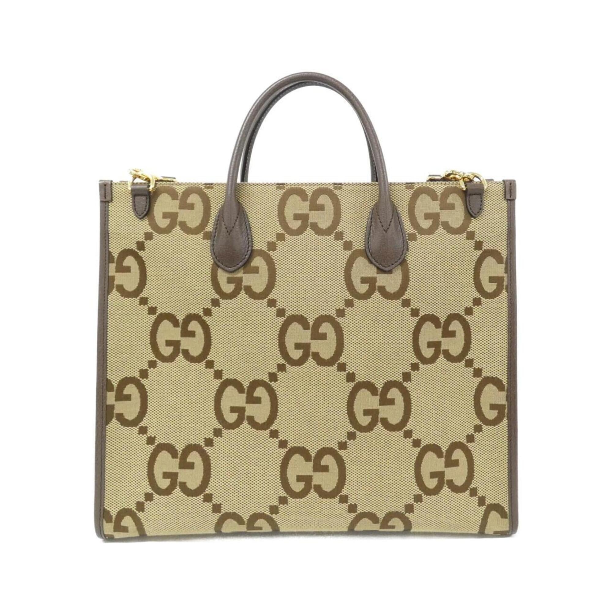 Gucci Brown Camel Gg Canvas Handbag (Pre-Owned)