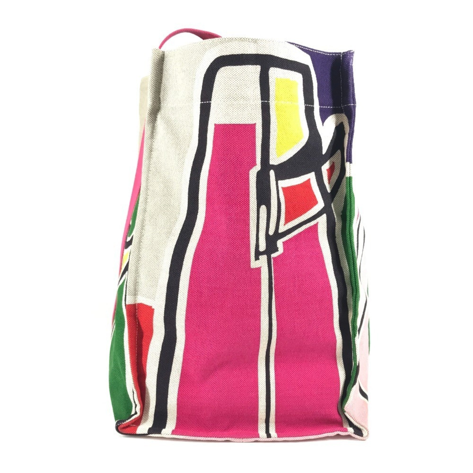 Hermes Multi-Color Cotton Boston Bag Shoulder Bag Tote Bag (Pre-Owned)