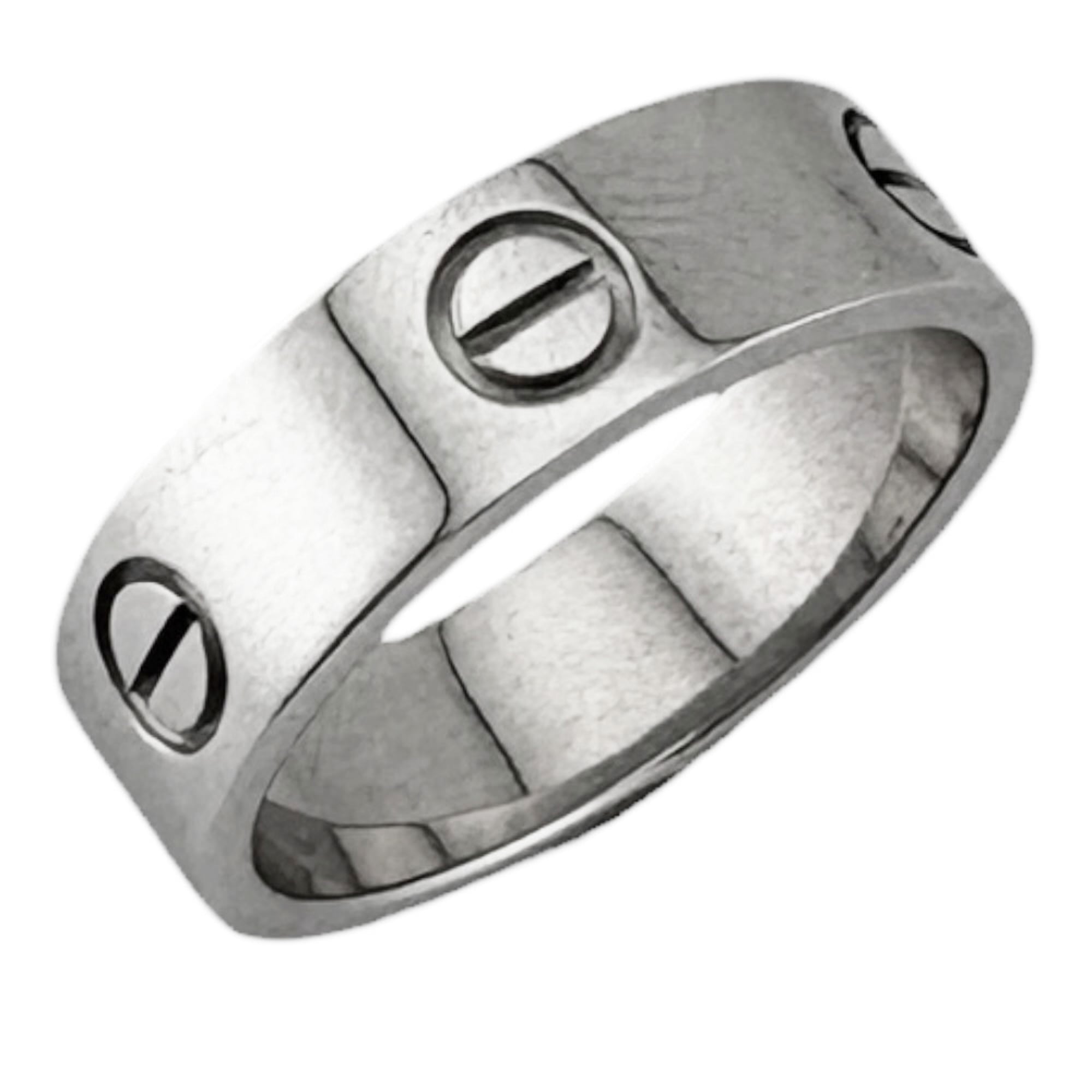 Cartier Love Silver White Gold (18K) Band Ring (Pre-Owned)