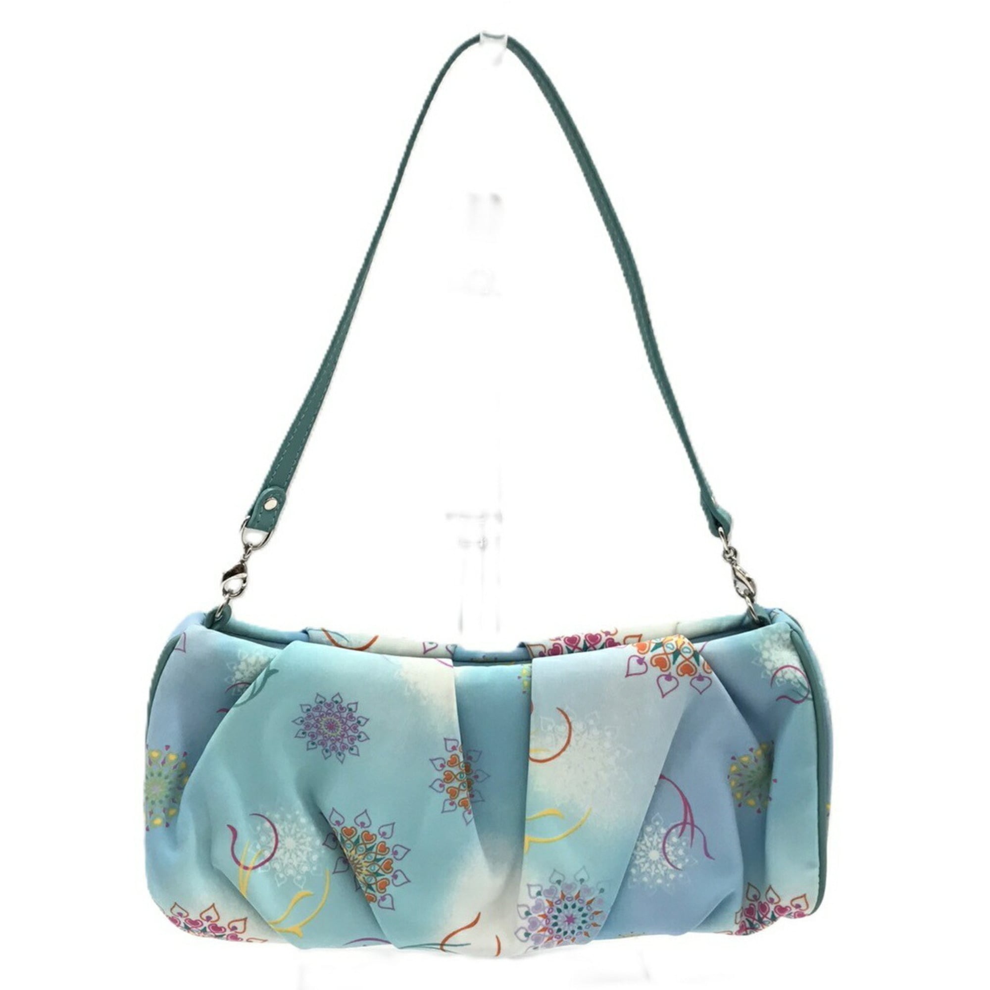 Salvatore Ferragamo Blue Sky Blue Nylon Leather Pouch (Pre-Owned)