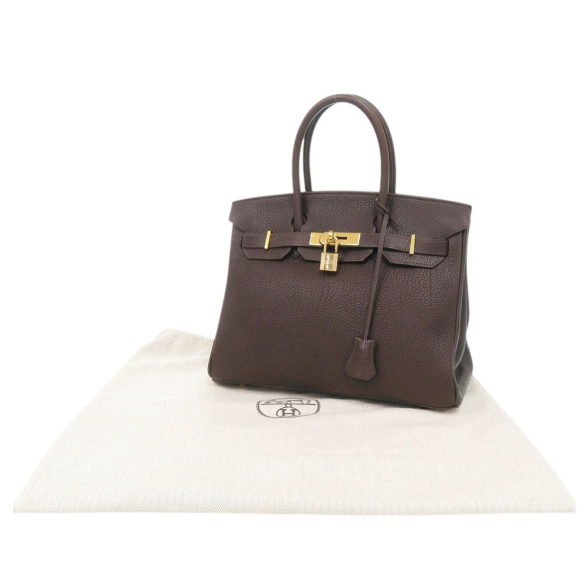 Hermes Chocolat Togo Leather Handbag (Pre-Owned)