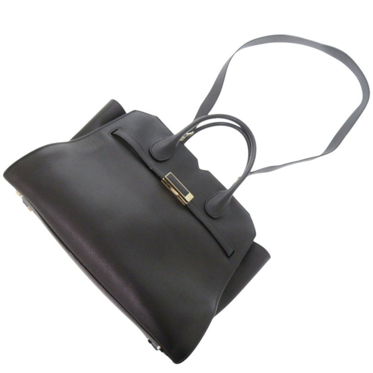 Valextra Black Leather Handbag (Pre-Owned)