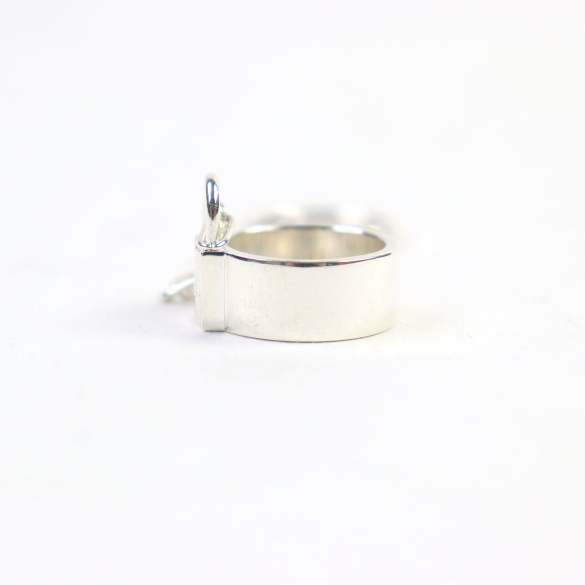 Hermes Silver Silver 925 Band Ring (Pre-Owned)