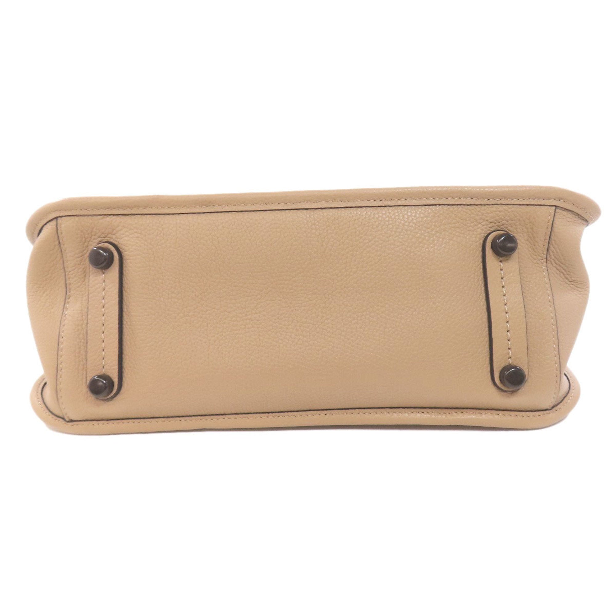 Coach Beige Leather Handbag (Pre-Owned)