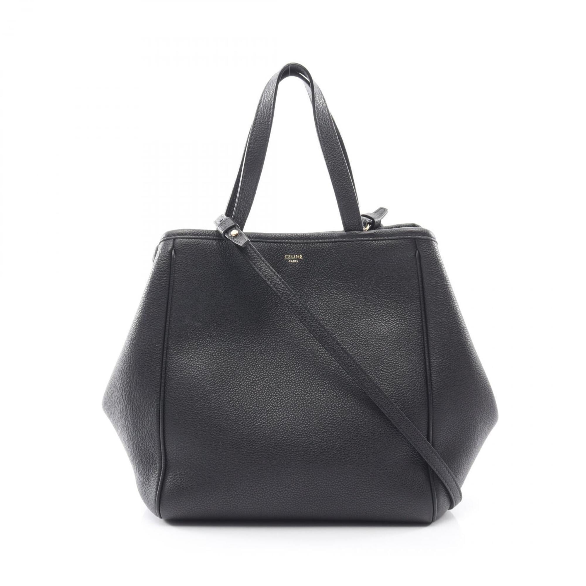 Celine Black Leather Handbag Tote Bag (Pre-Owned)