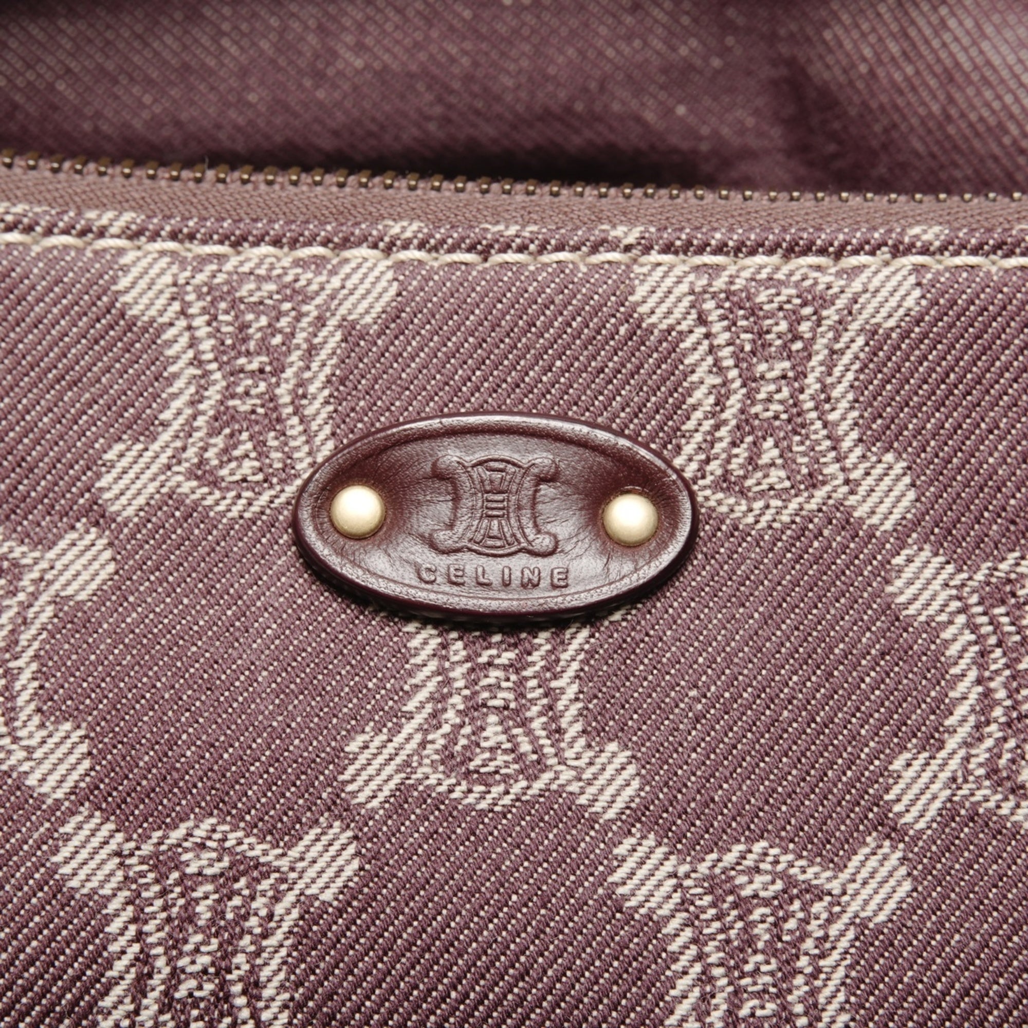 Celine Macadam Red Color Canvas Shoulder Bag (Pre-Owned)