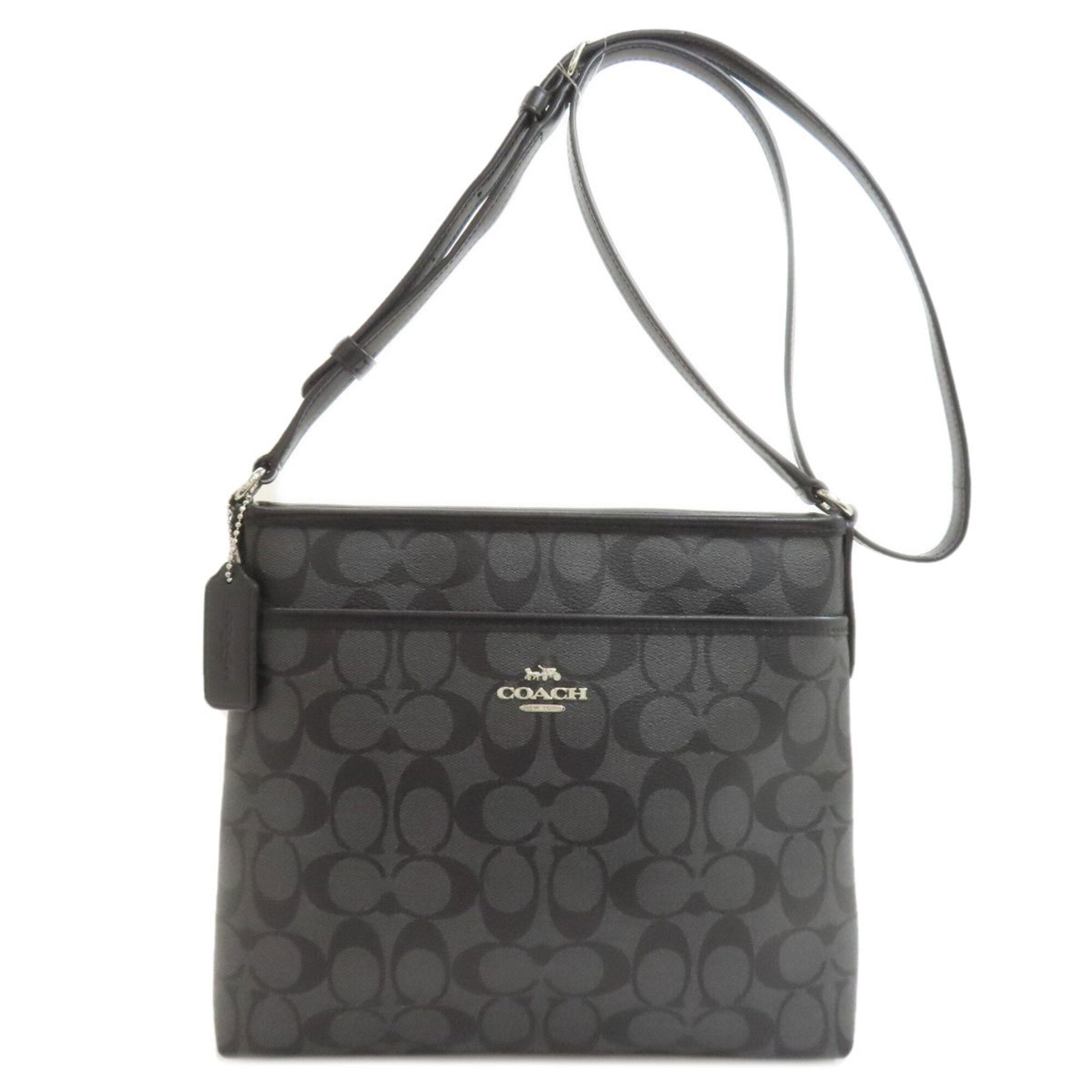Coach Signature Black Pvc Shoulder Bag (Pre-Owned)