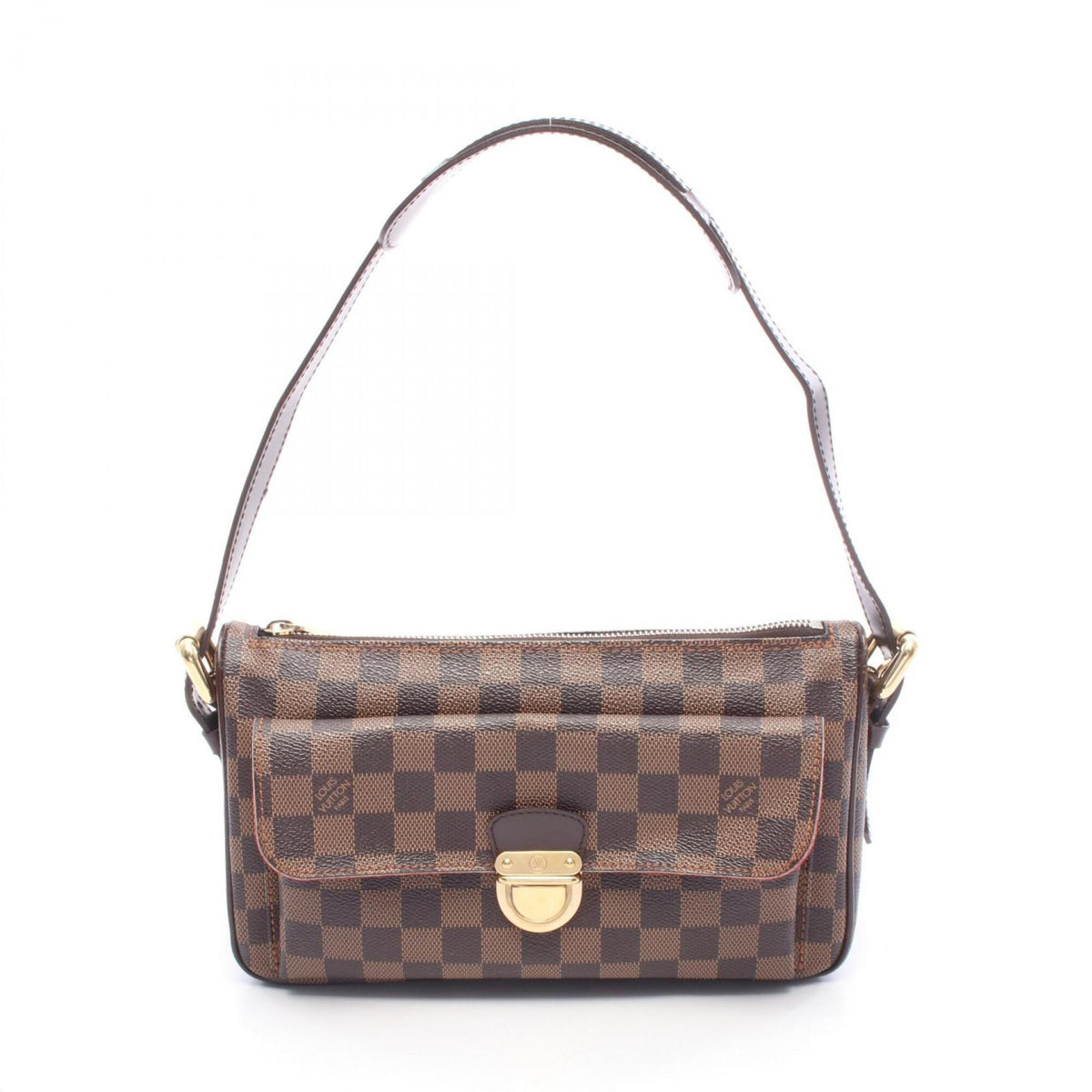 Louis Vuitton Brown Coated Canvas Leather Handbag Shoulder Bag (Pre-Owned)