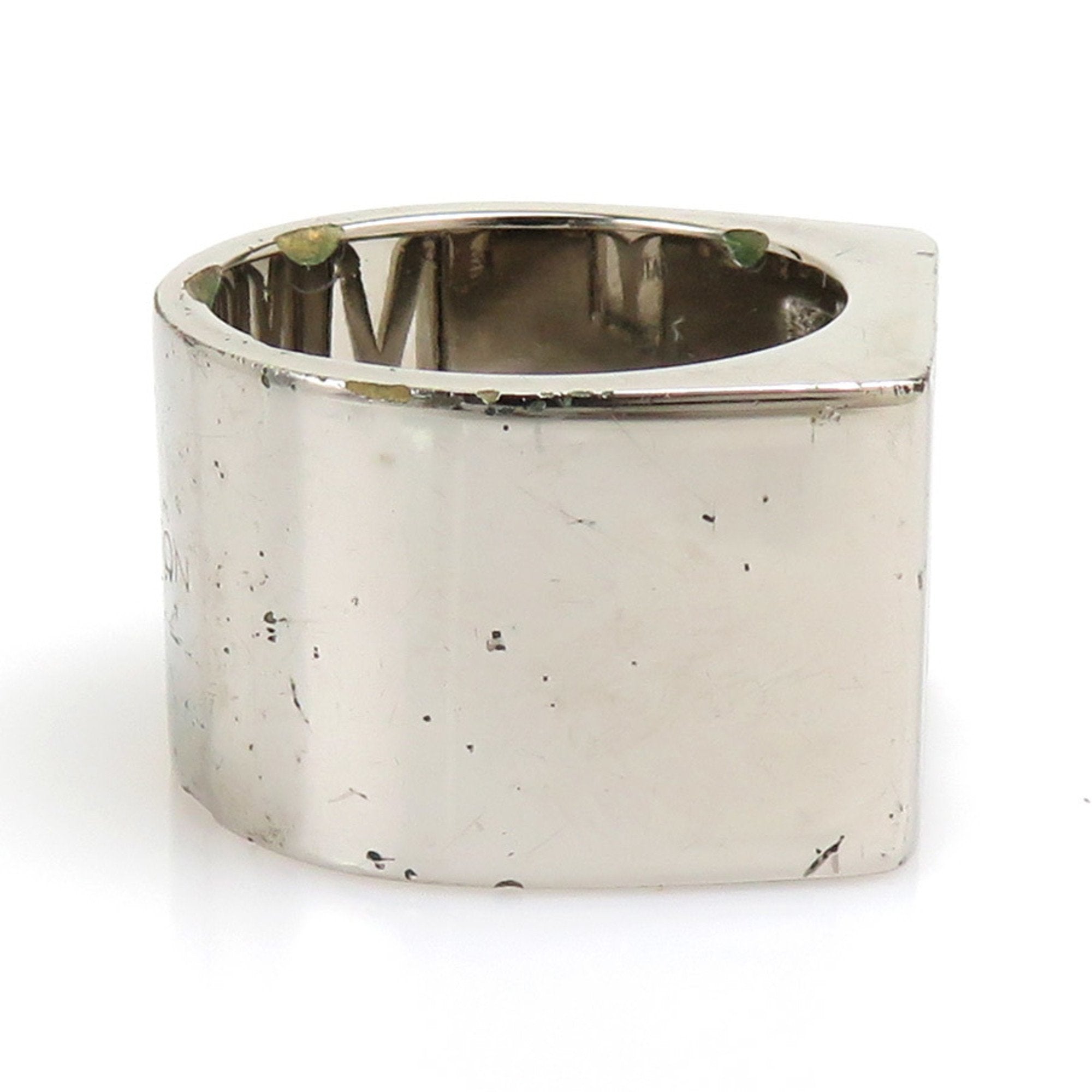 Louis Vuitton Silver Metal Band Ring (Pre-Owned)