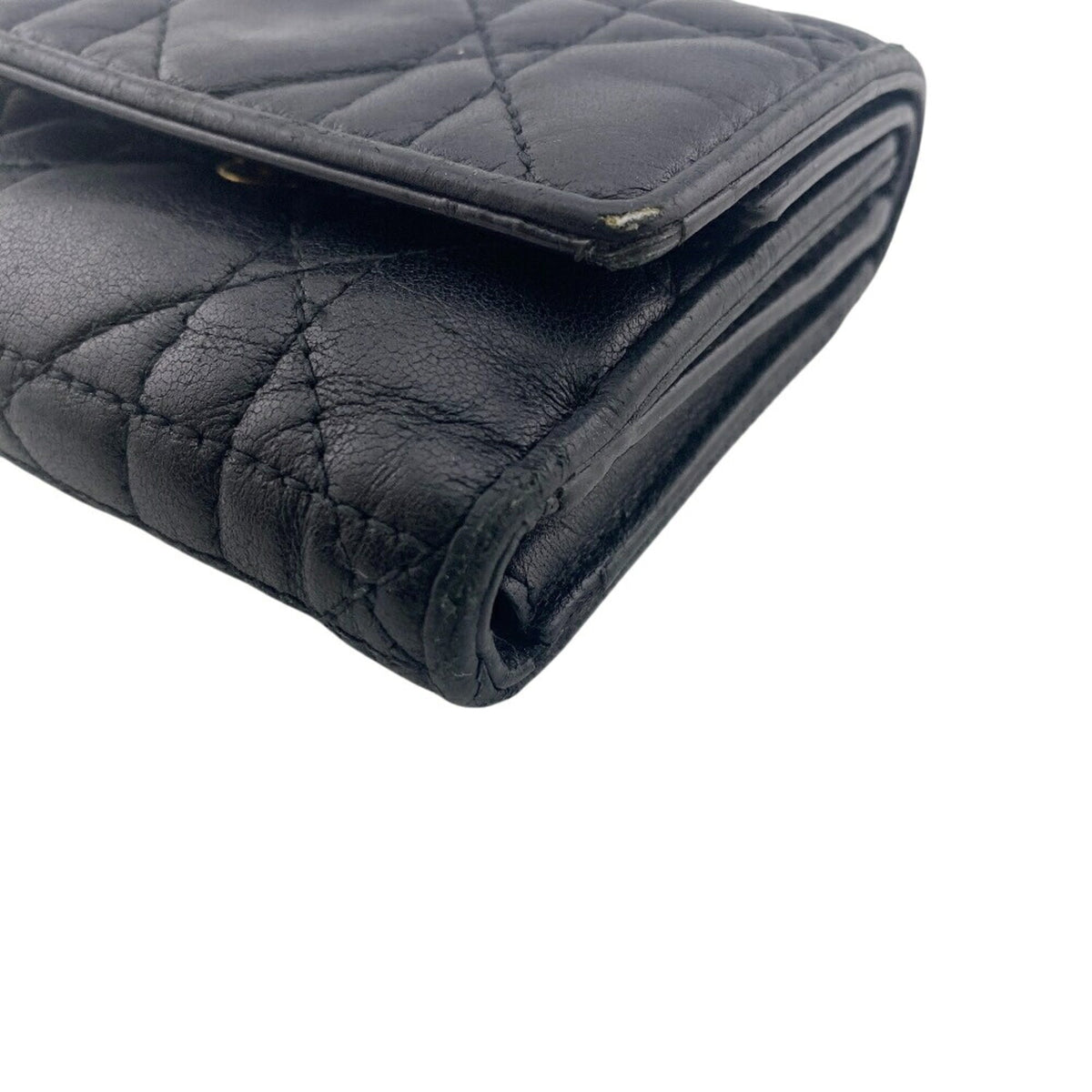 Christian Dior Black Leather Wallet (Tri-Fold) (Pre-Owned)
