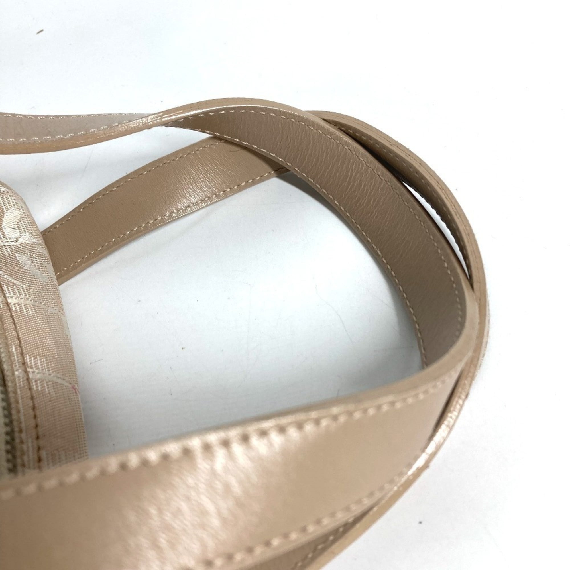 Chanel Beige Nylon Leather Handbag Tote Bag (Pre-Owned)