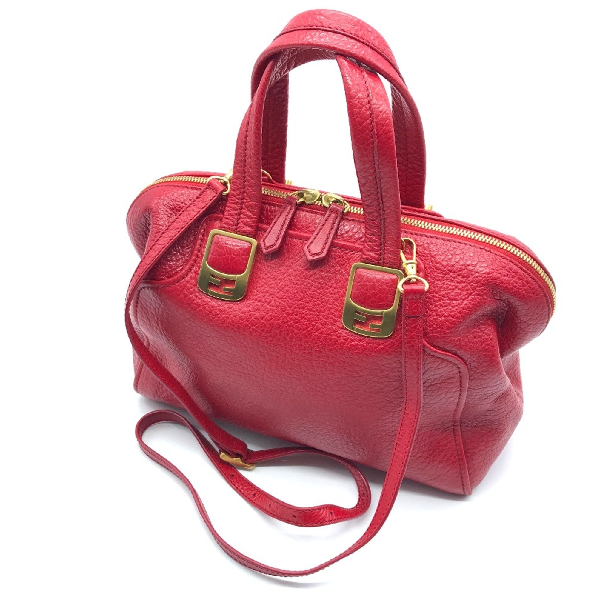 Fendi Red Leather Handbag (Pre-Owned)