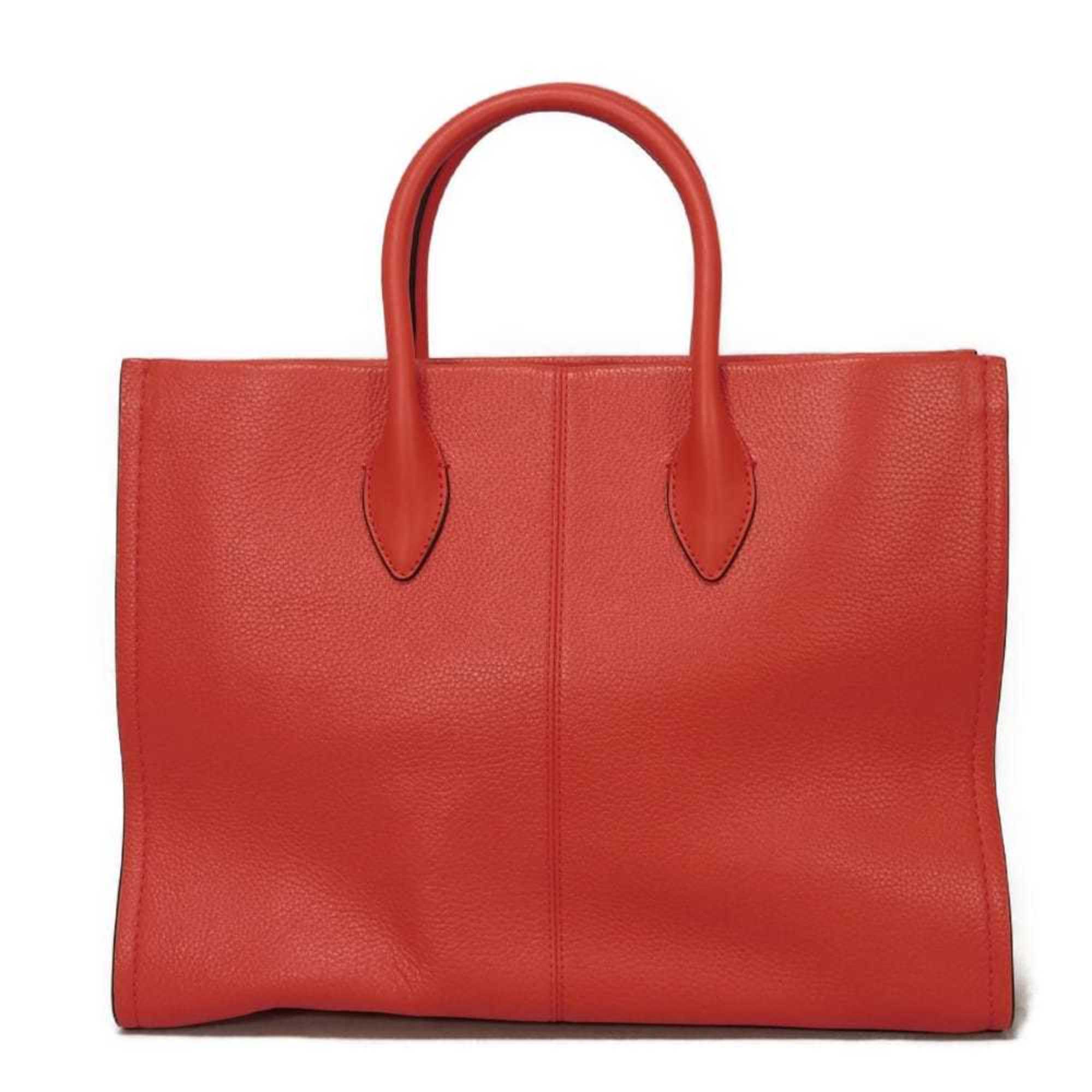 Michael Kors Red Color Leather Shoulder Bag Tote Bag (Pre-Owned)